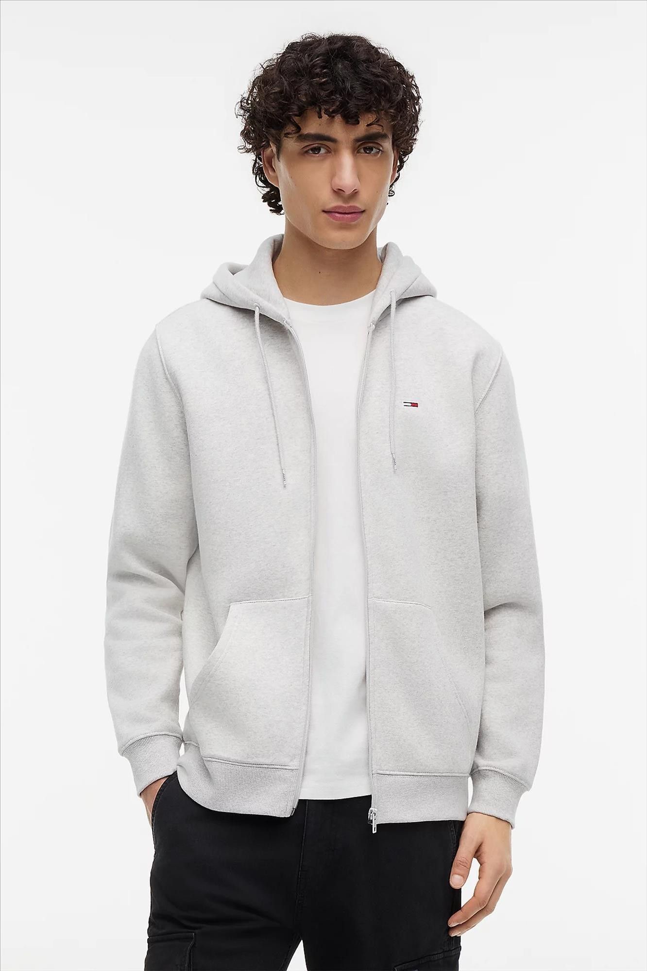 Tommy Jeans - Donkerblauwe Regular Flag Zip hoodie