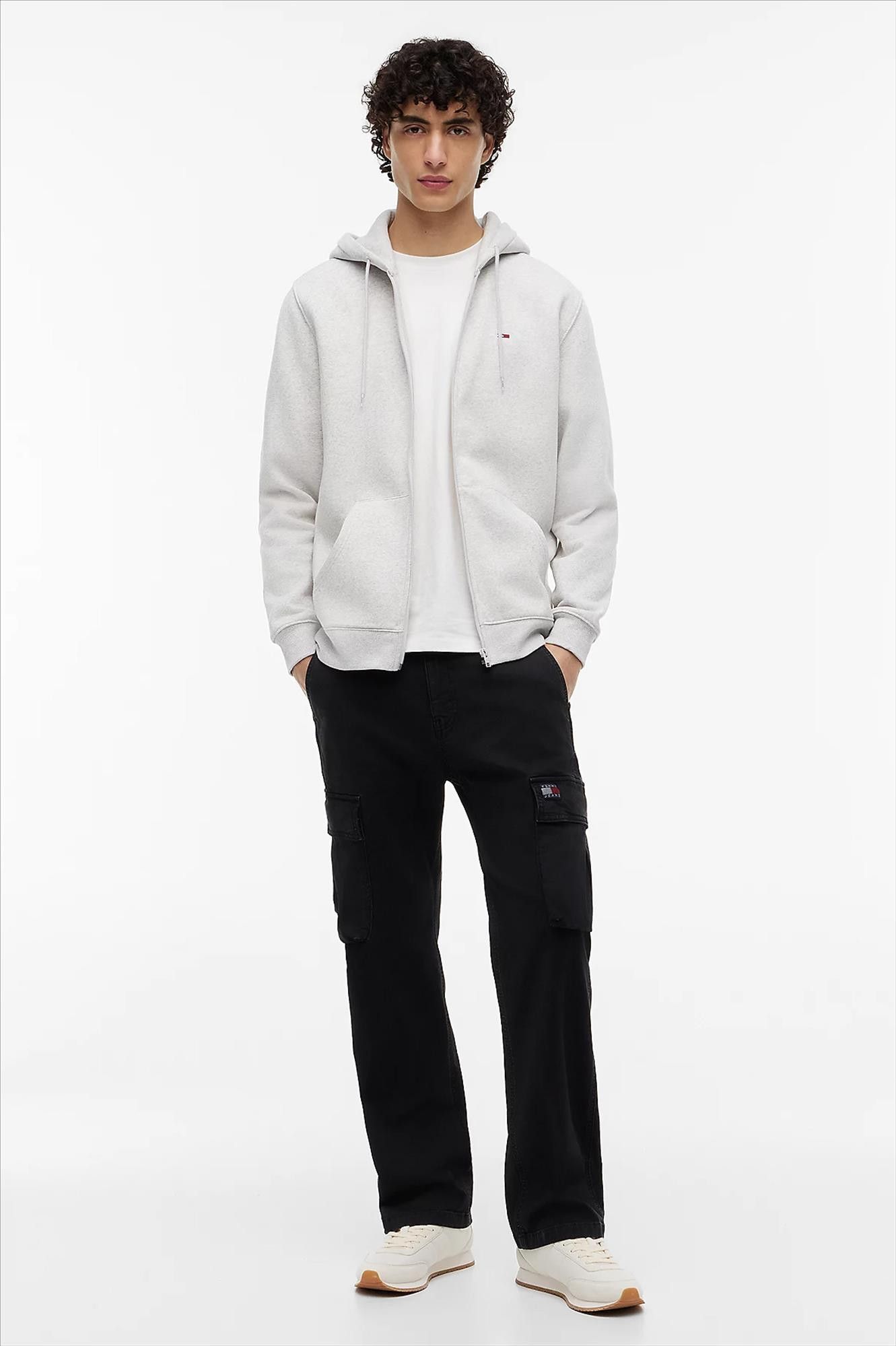 Tommy Jeans - Donkerblauwe Regular Flag Zip hoodie