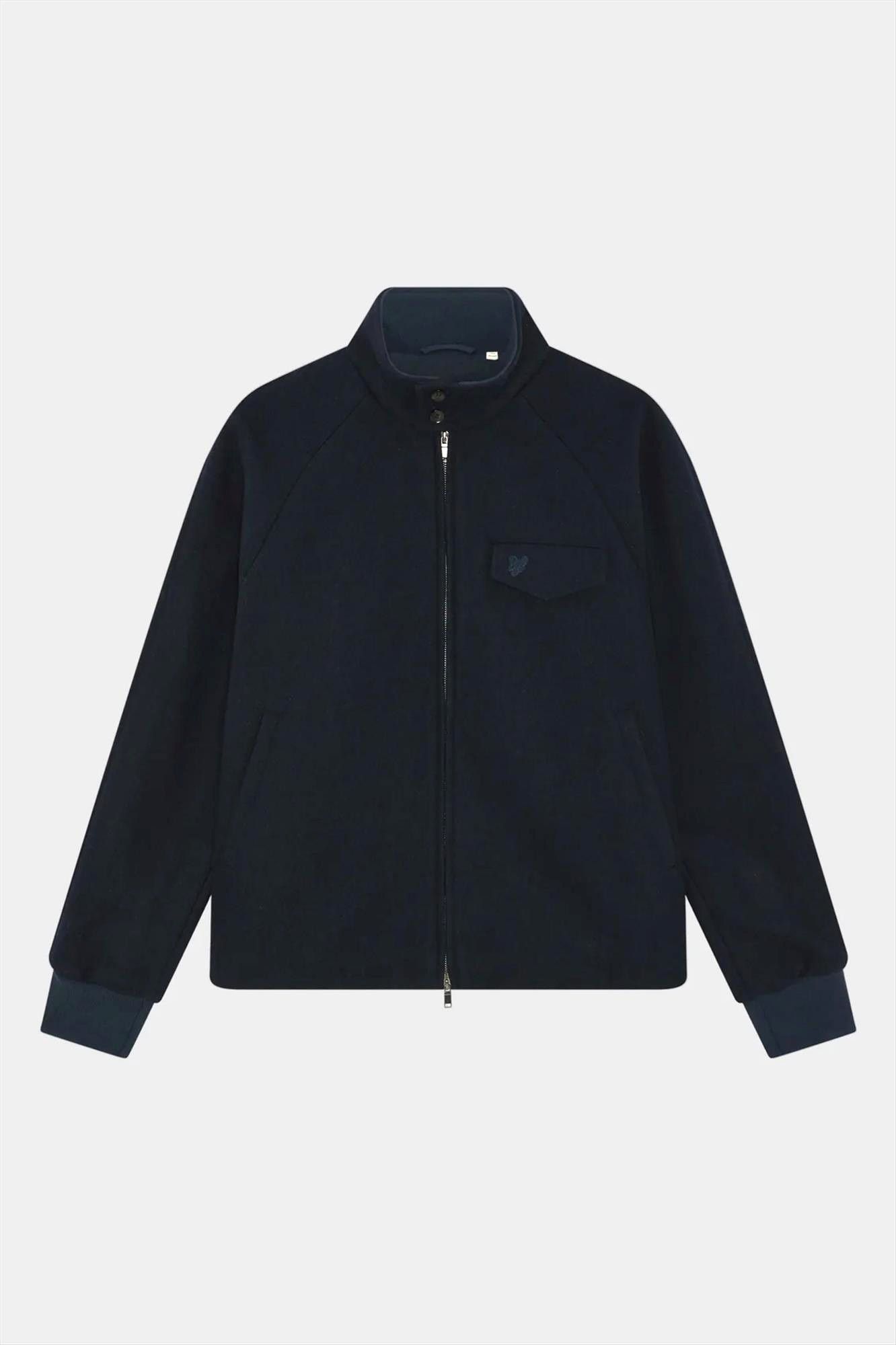 Lyle & Scott - Donkerblauwe Wool Harrington jas