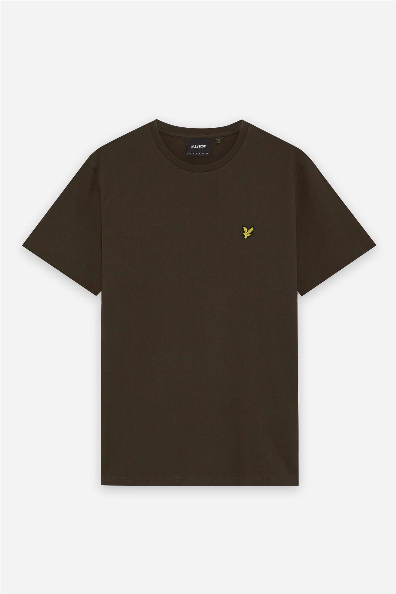 Lyle & Scott - Donkerbruine Plain T-shirt