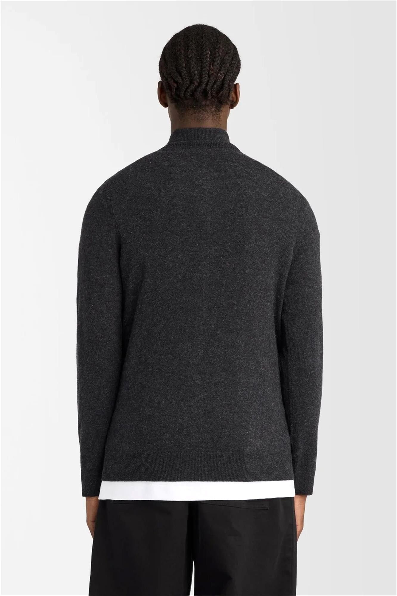 Lyle & Scott - Donkergrijze Zip Through cardigan