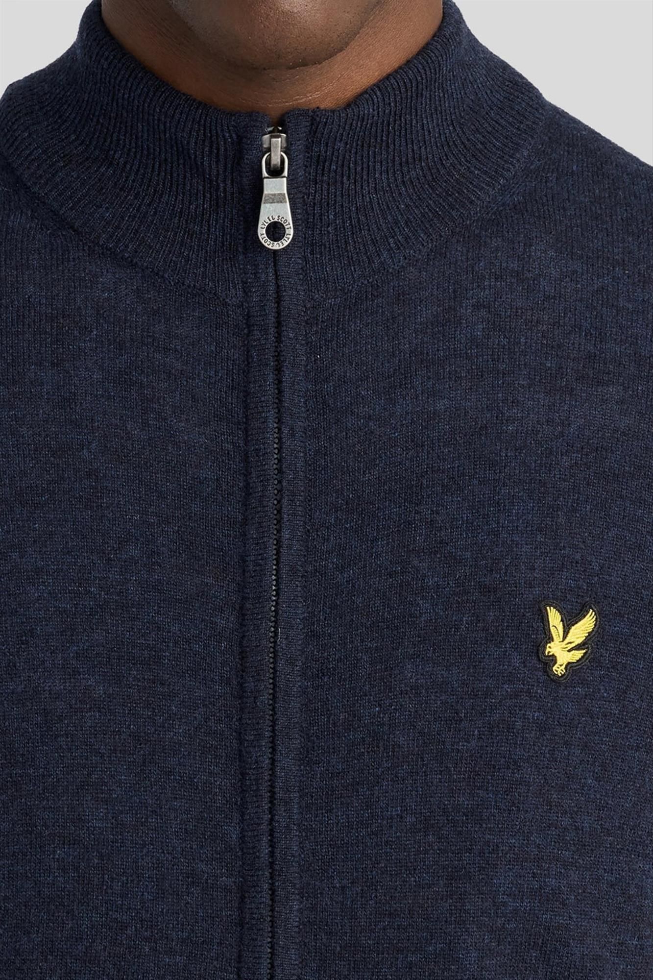 Lyle & Scott - Donkerblauwe Zip Through cardigan
