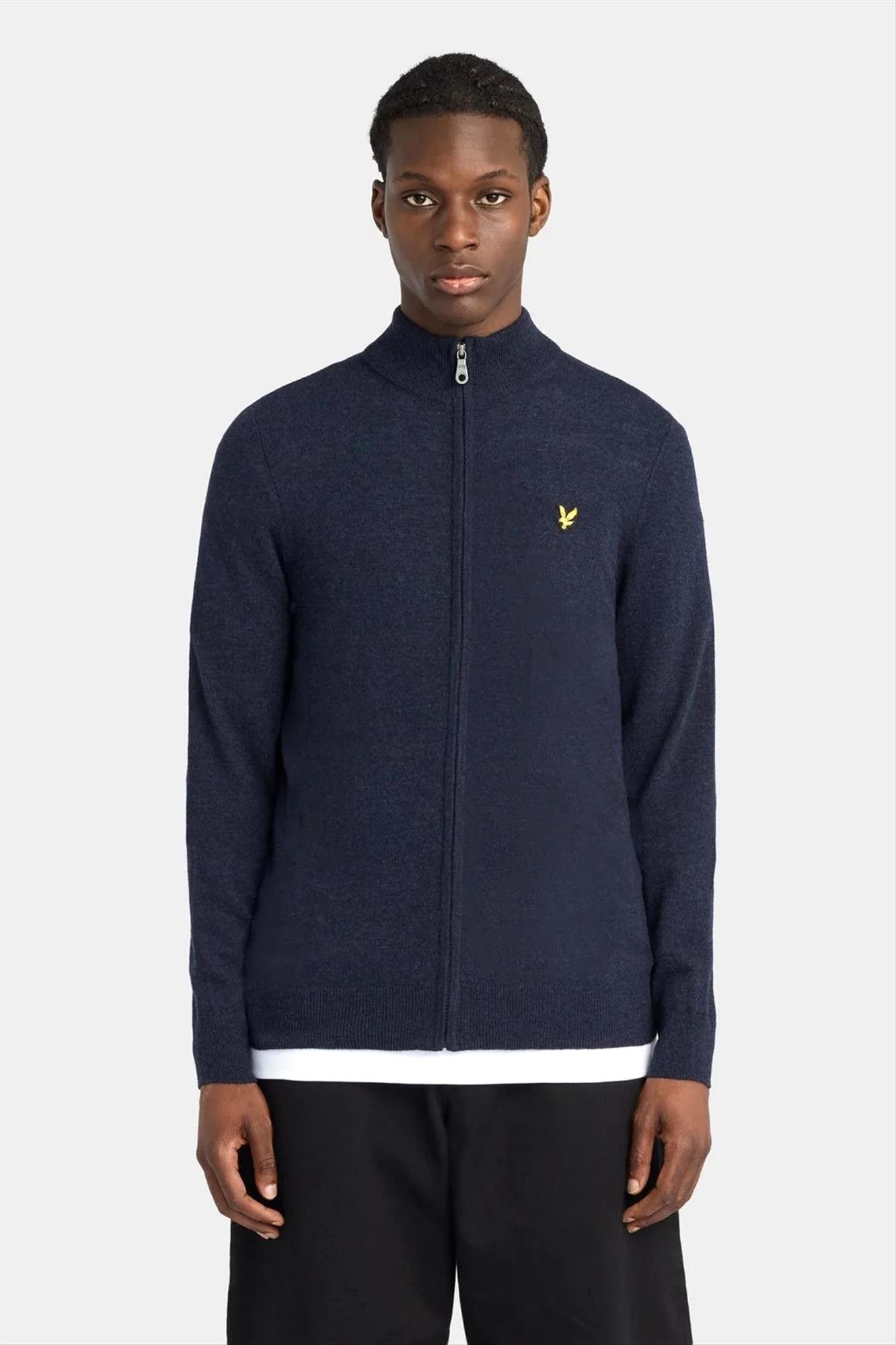 Lyle & Scott - Donkerblauwe Zip Through cardigan