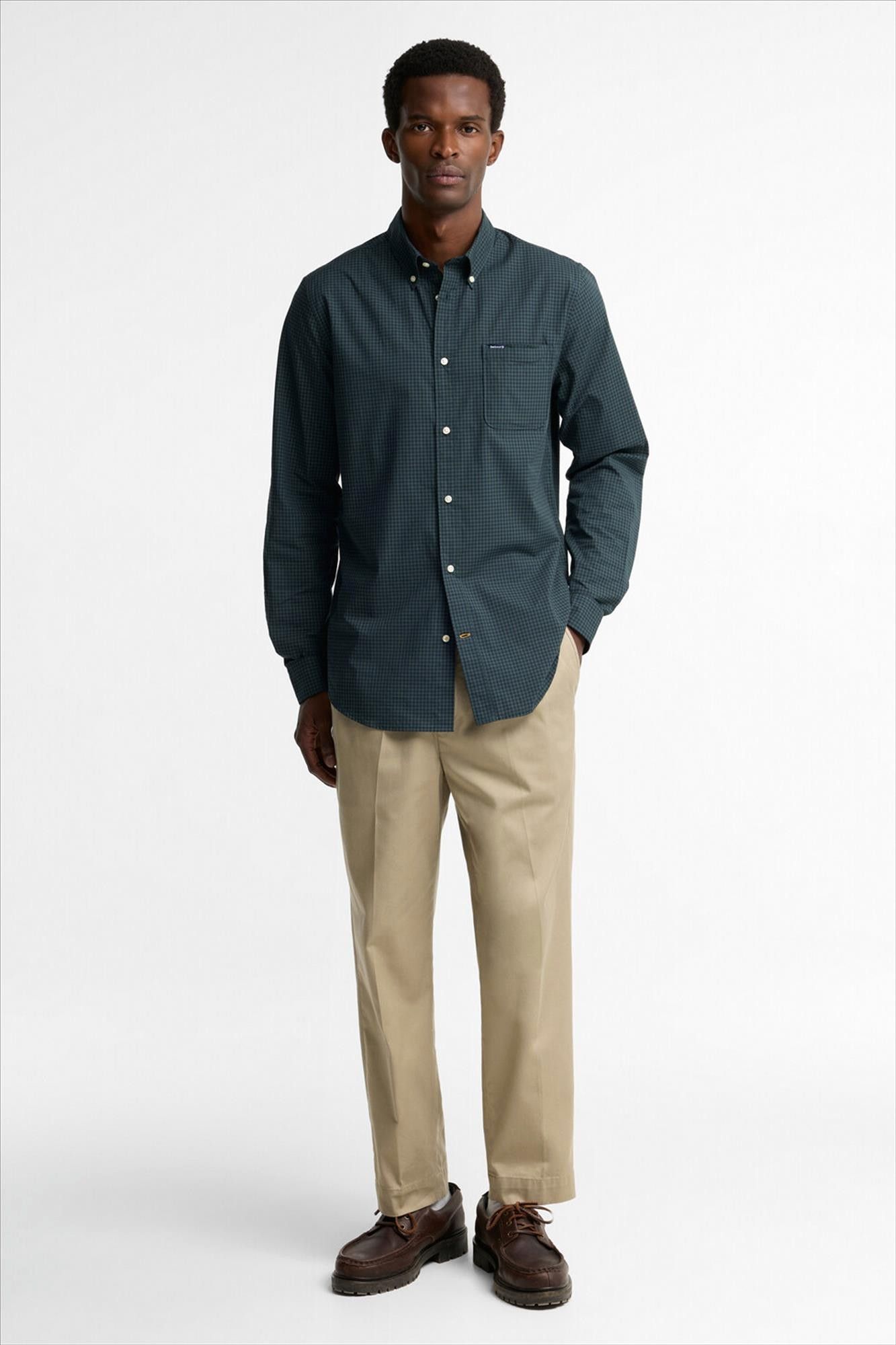 Barbour - Donkerblauw-Donkergroen Harbourwall tailored hemd