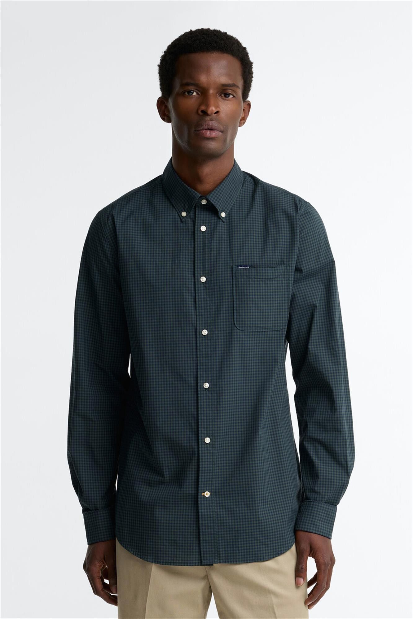 Barbour - Donkerblauw-Donkergroen Harbourwall tailored hemd