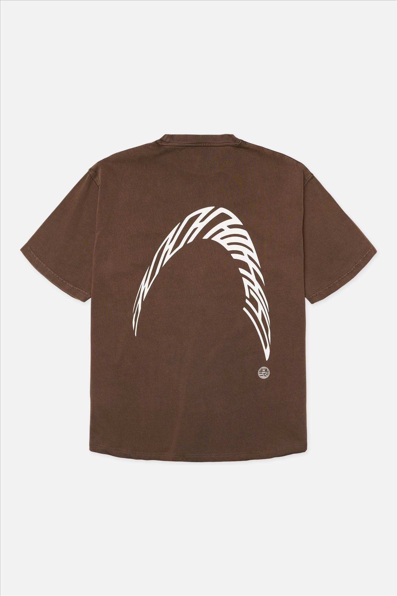 WOODBIRD - Donkerbruine Baine Warp Acid T-shirt
