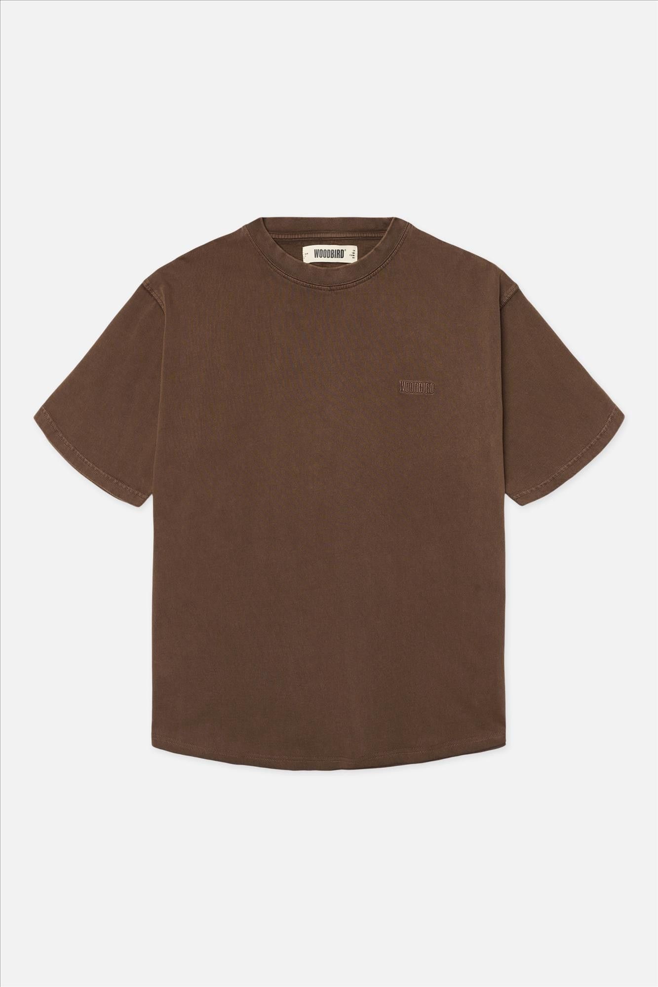 WOODBIRD - Donkerbruine Baine Warp Acid T-shirt