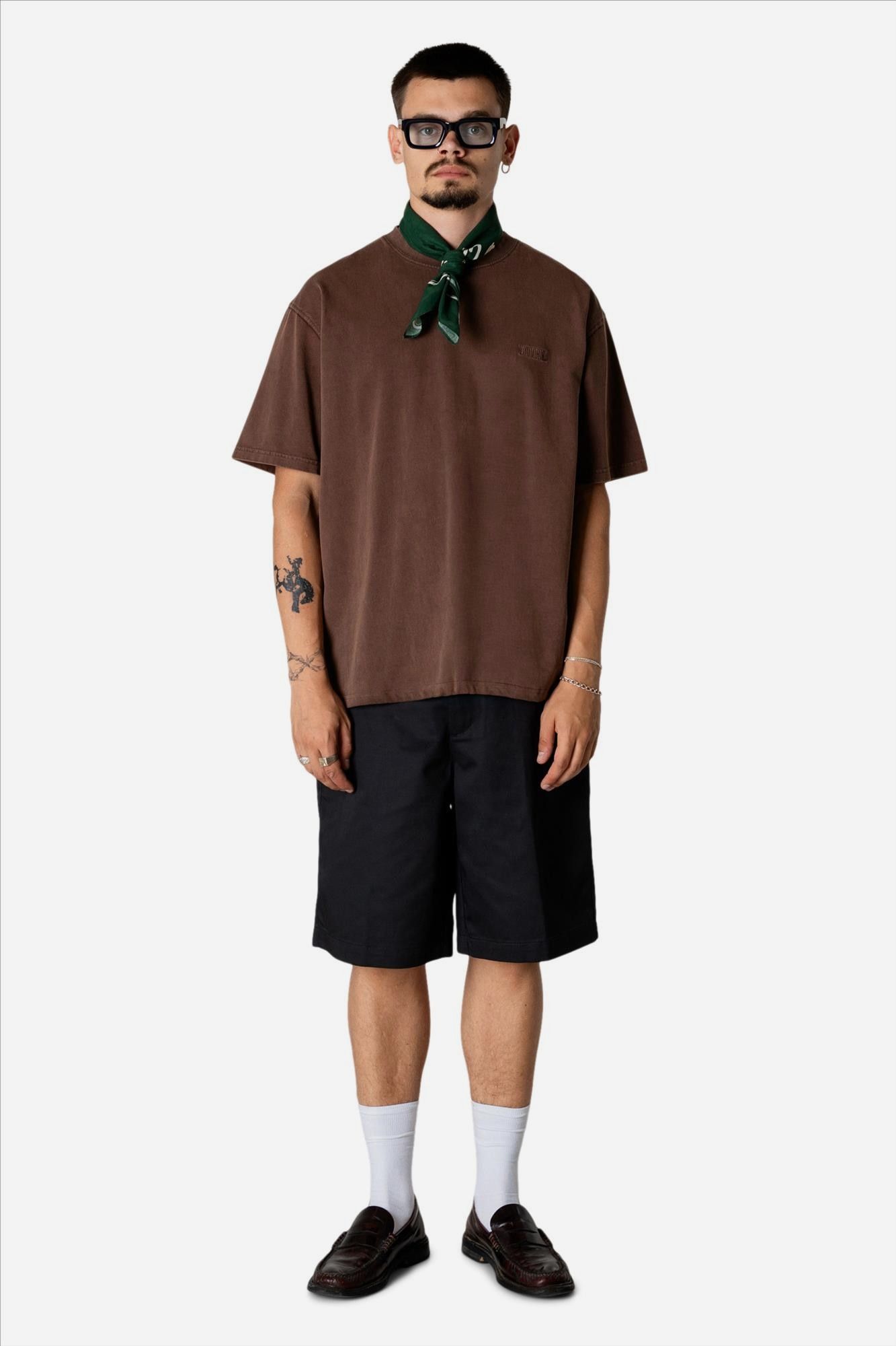 WOODBIRD - Donkerbruine Baine Warp Acid T-shirt