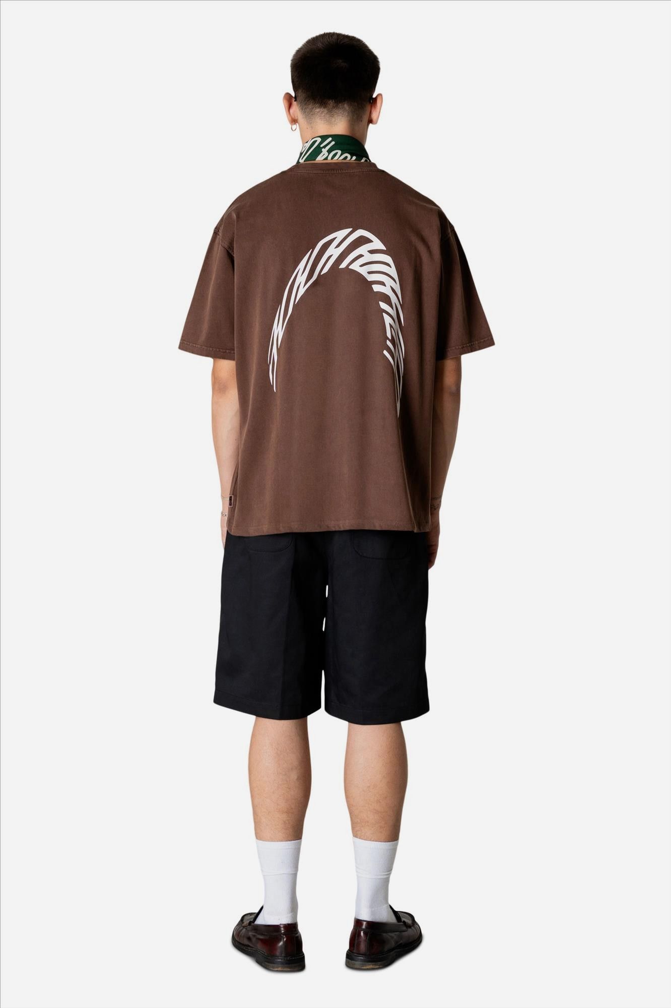 WOODBIRD - Donkerbruine Baine Warp Acid T-shirt