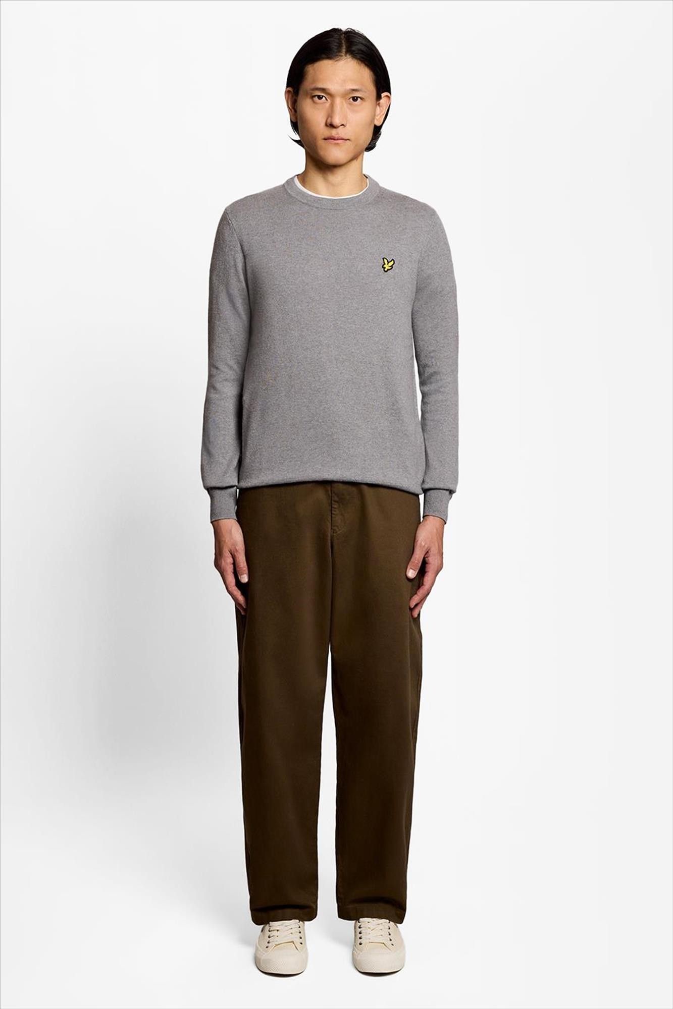 Lyle & Scott - Grijze Cotton Merino trui