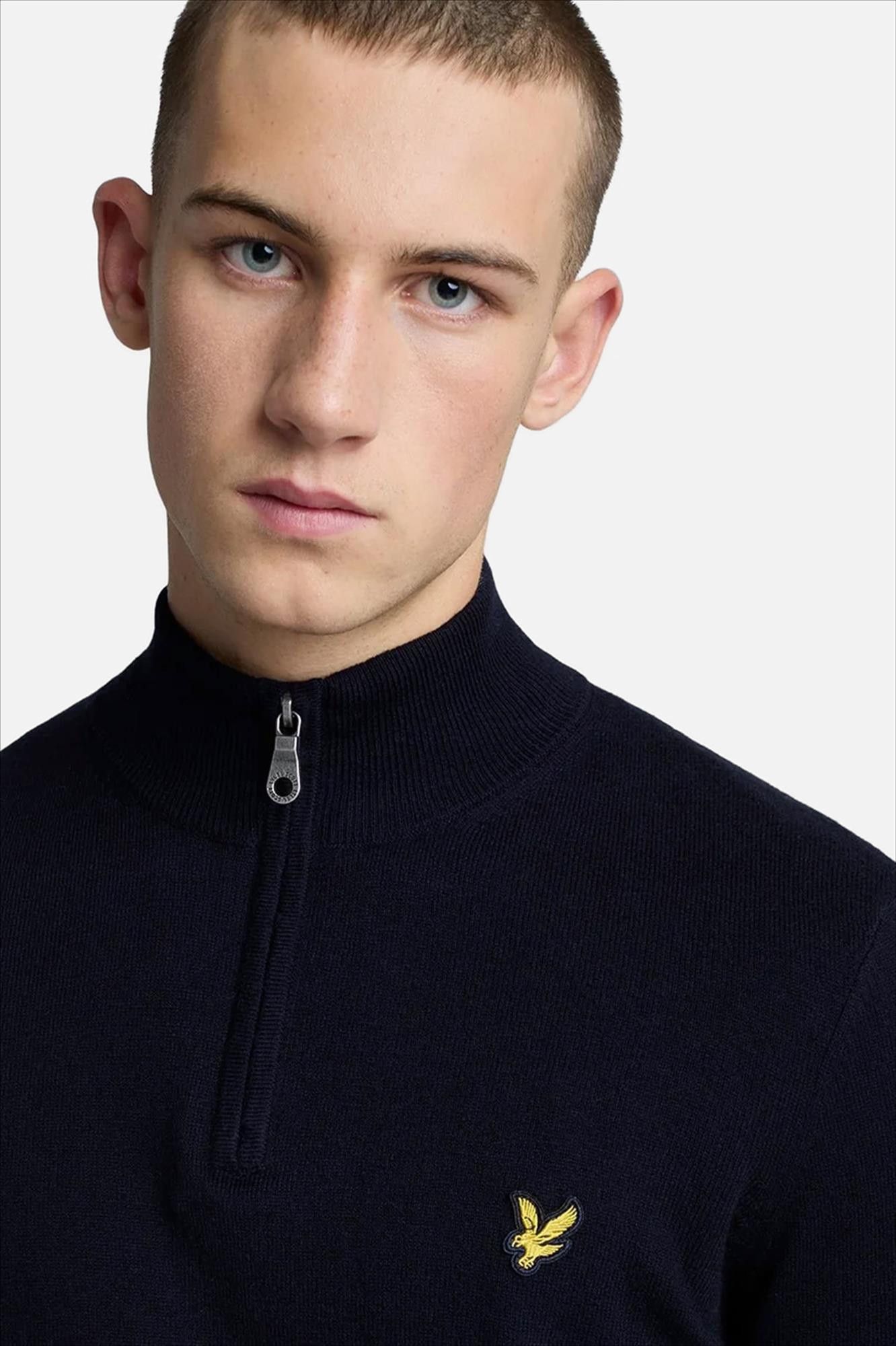 Lyle & Scott - Donkerblauwe Quarter Zip trui