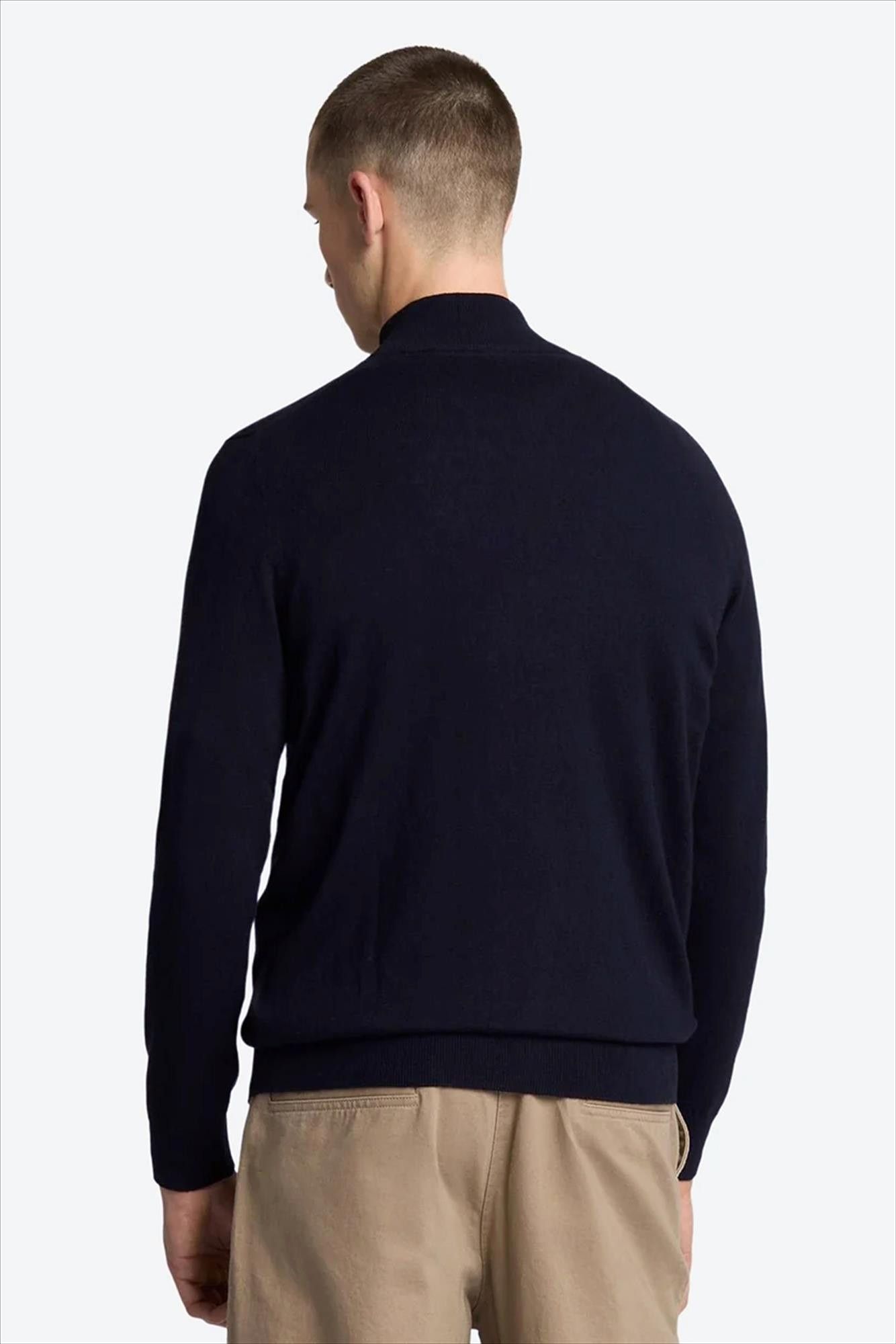 Lyle & Scott - Donkerblauwe Quarter Zip trui