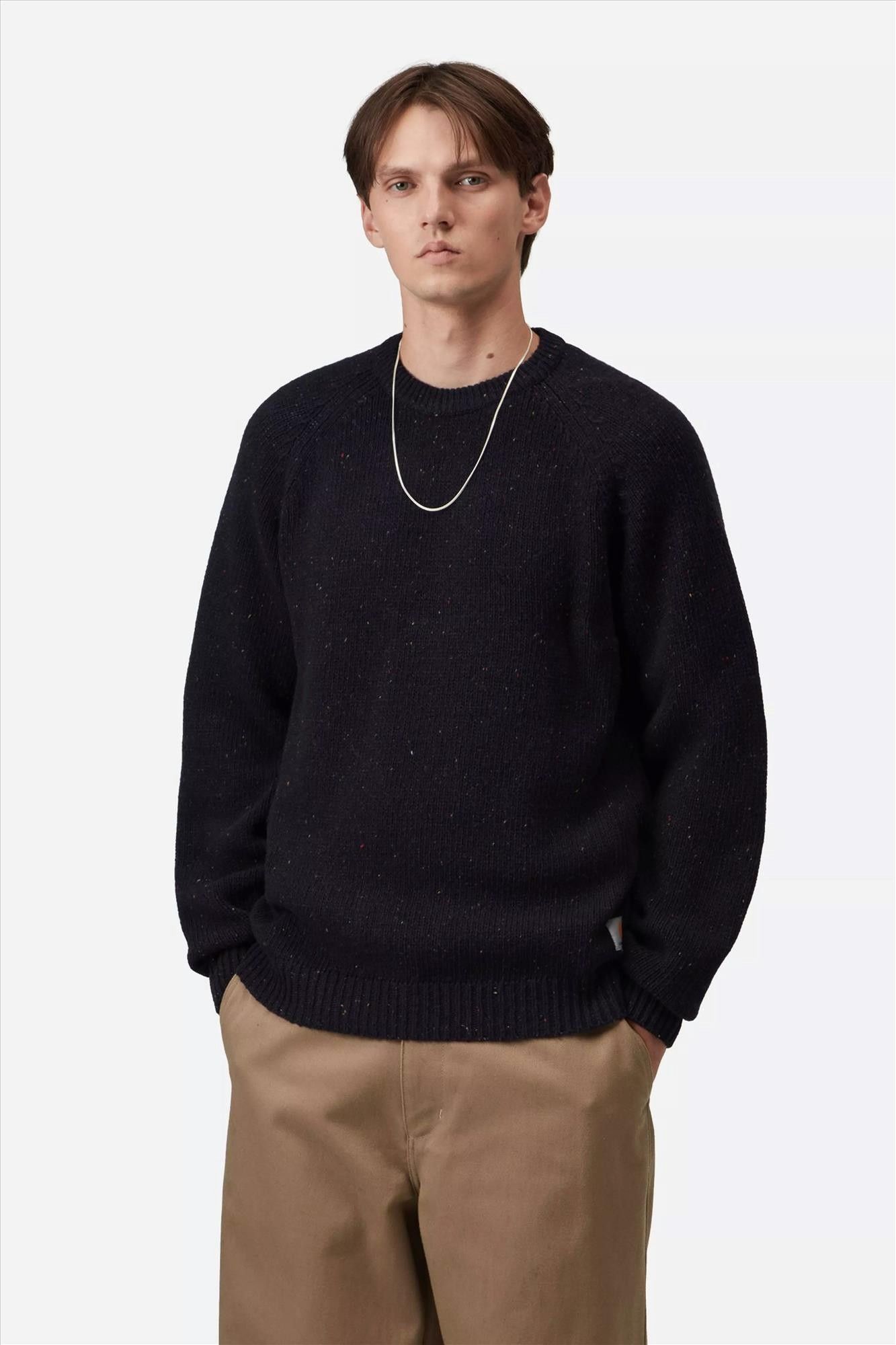 Carhartt WIP - Donkerblauwe Anglistic trui