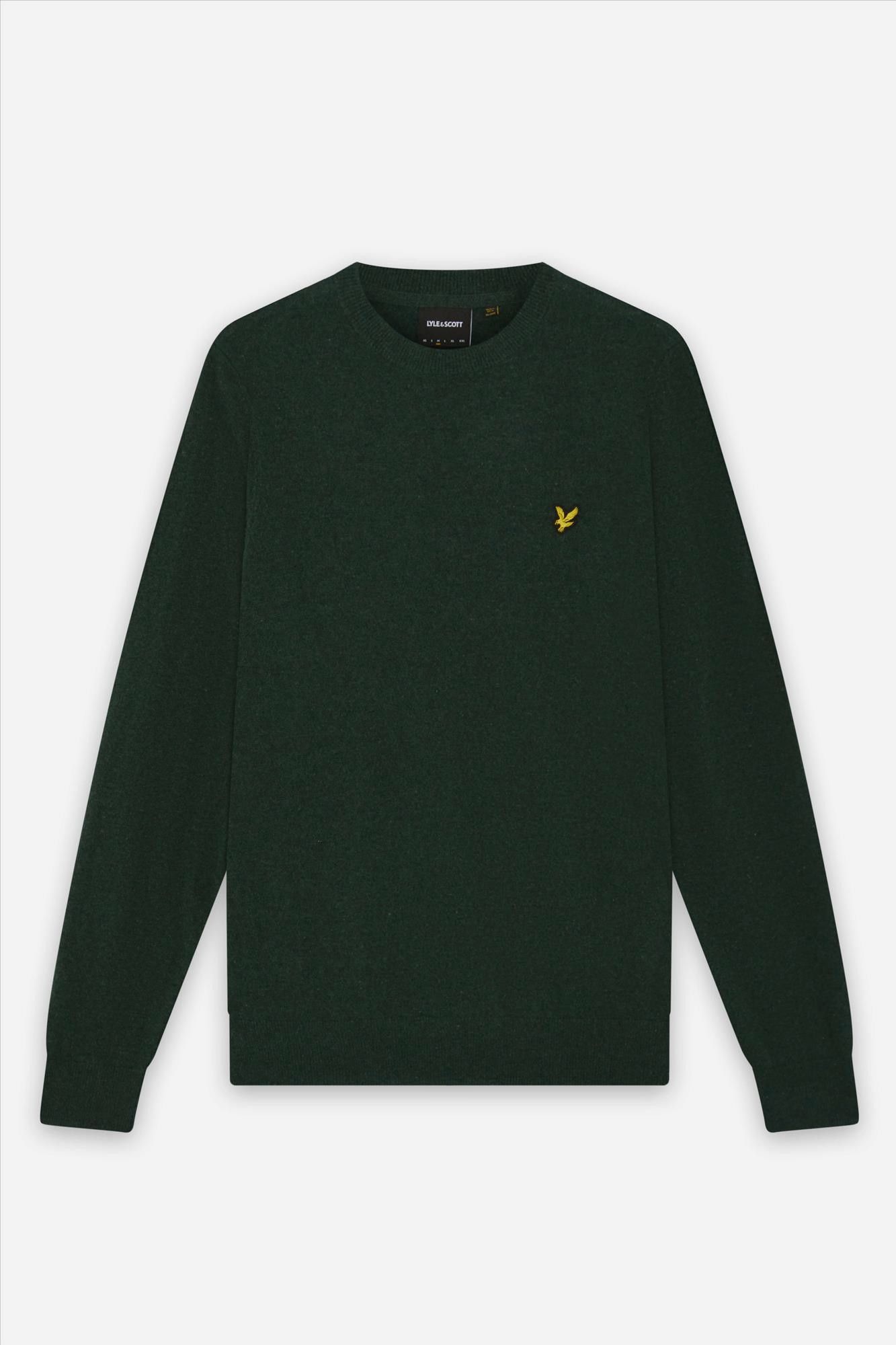 Lyle & Scott - Donkergroene Crew Neck trui