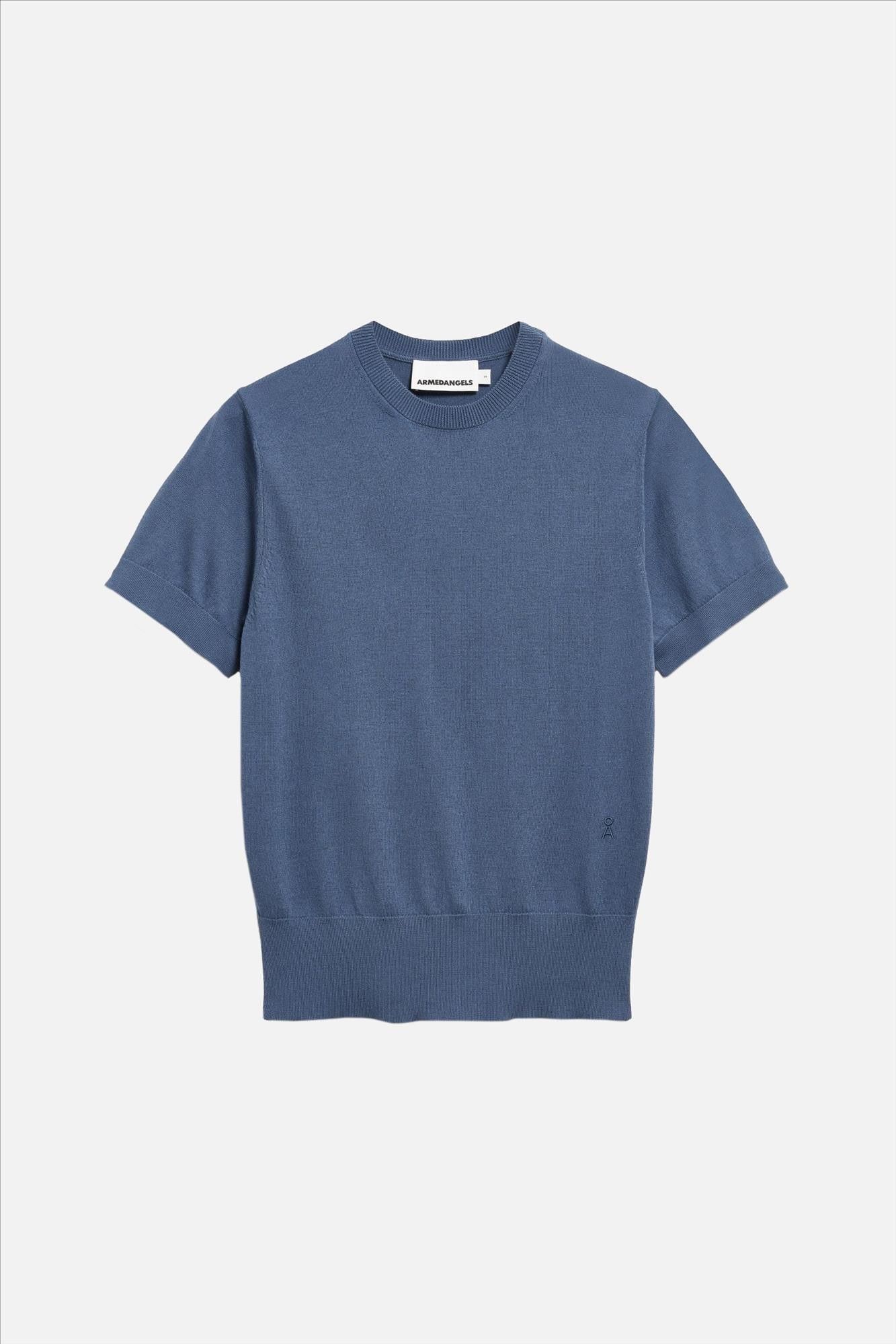 Armed Angels - Blauwe Fine Knit shortsleeve trui
