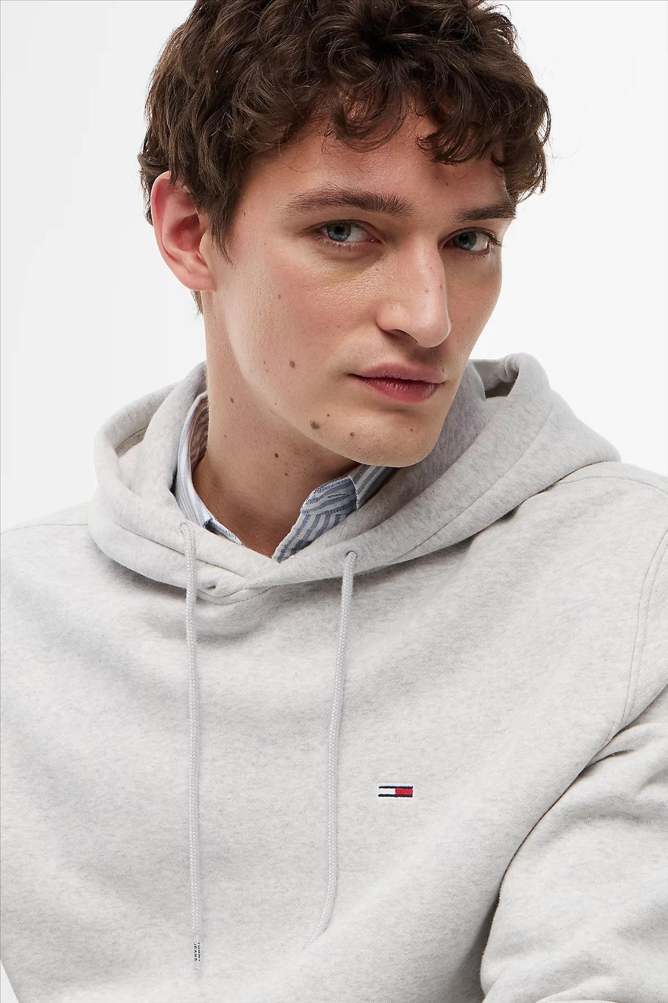 Tommy Jeans - Grijze Regular Flag hoodie