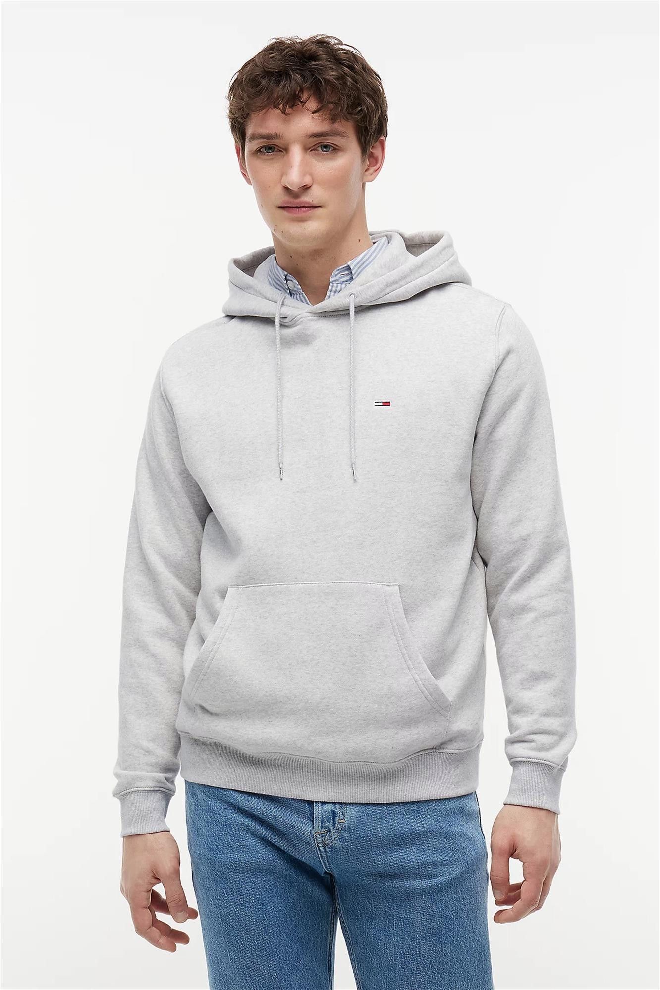 Tommy Jeans - Grijze Regular Flag hoodie