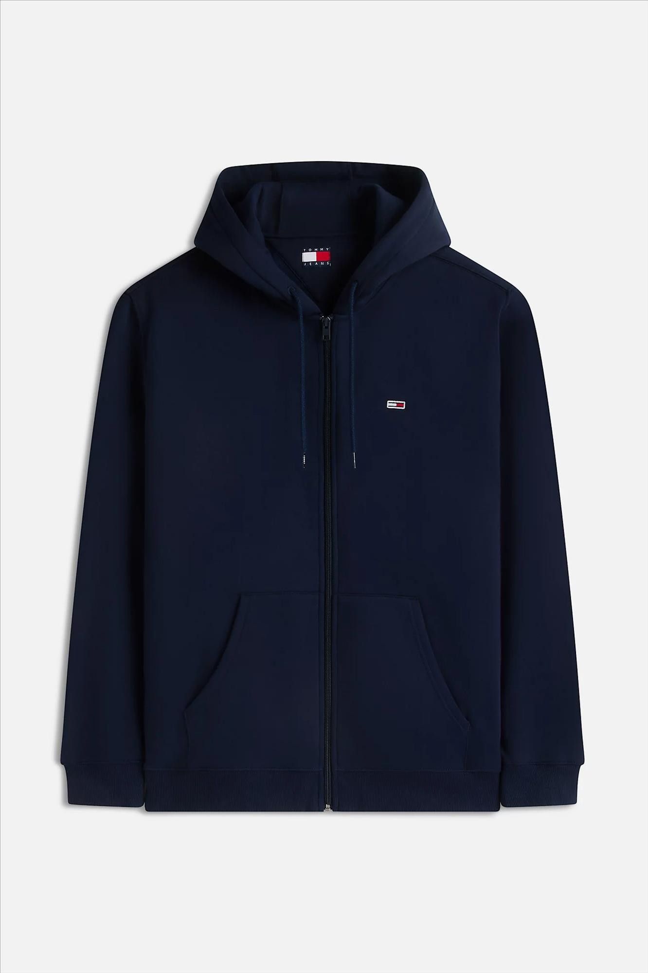 Tommy Jeans - Donkerblauwe Regular Flag Zip hoodie