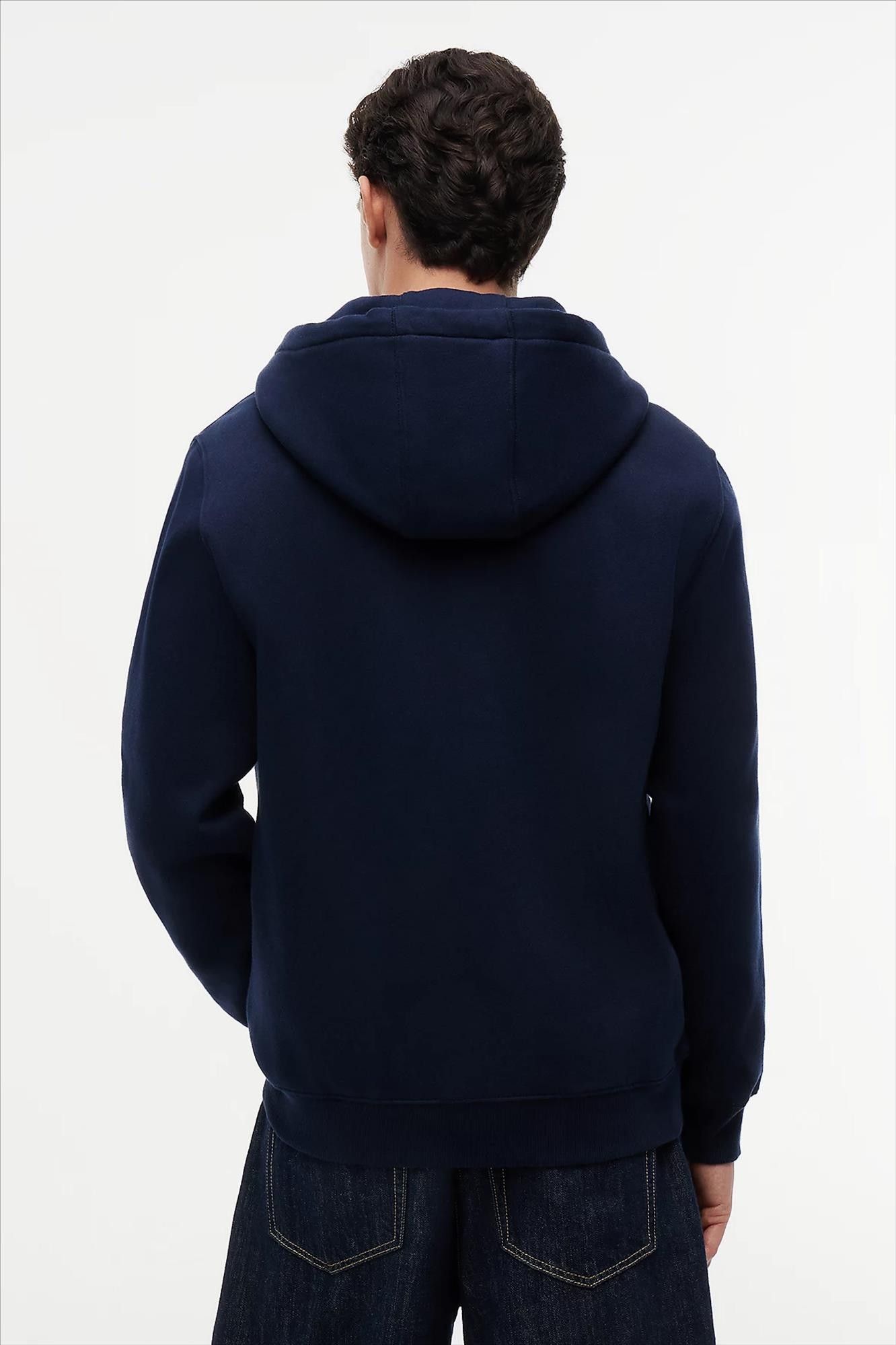 Tommy Jeans - Donkerblauwe Regular Flag Zip hoodie