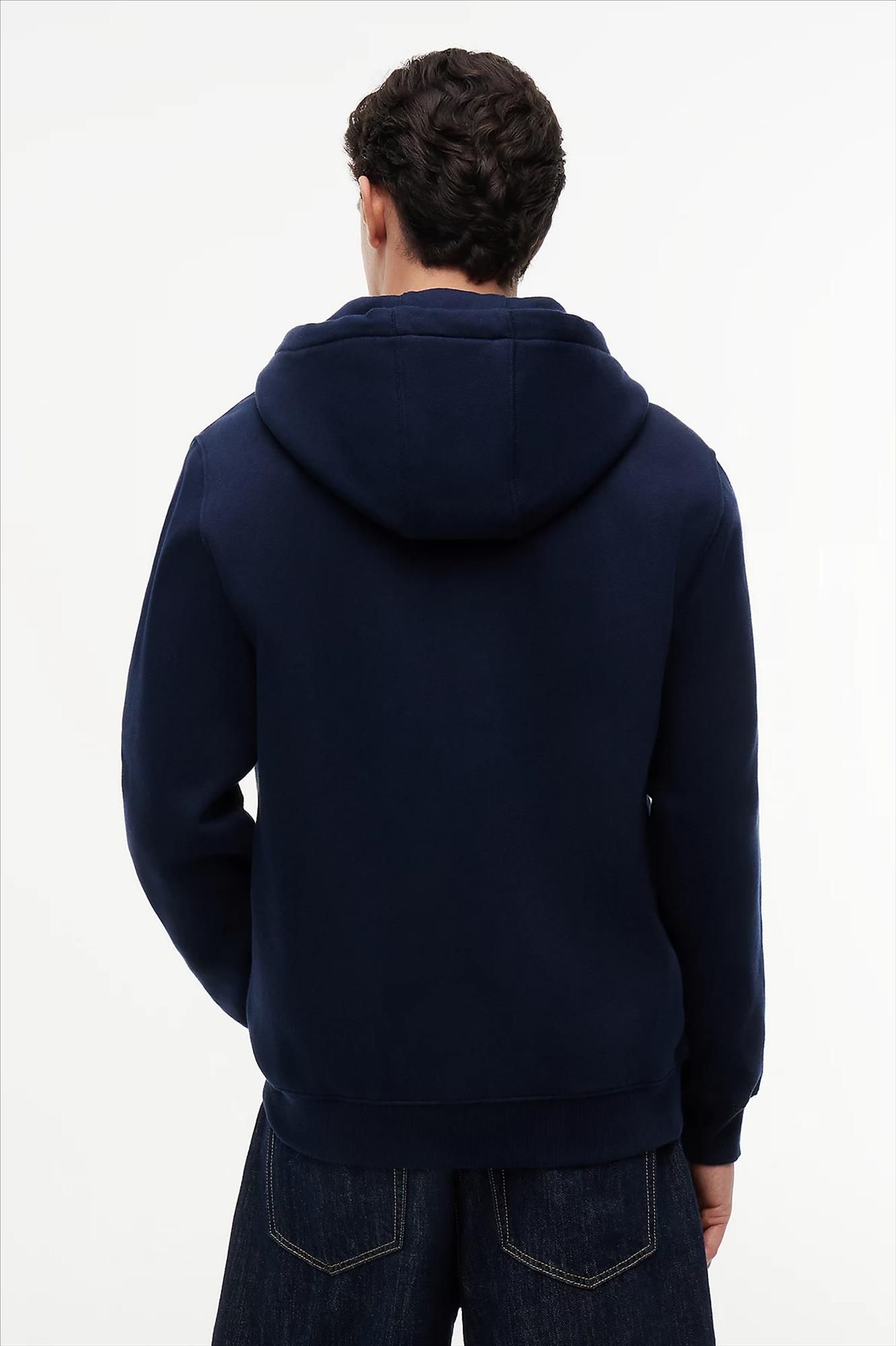 Tommy Jeans - Donkerblauwe Regular Flag Zip hoodie