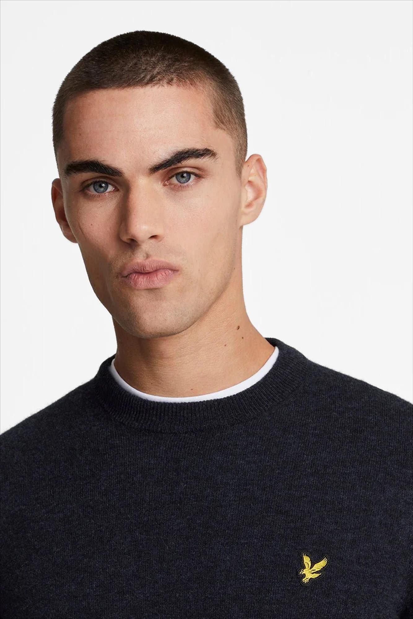 Lyle & Scott - Donkerblauwe Lambswool Blend trui