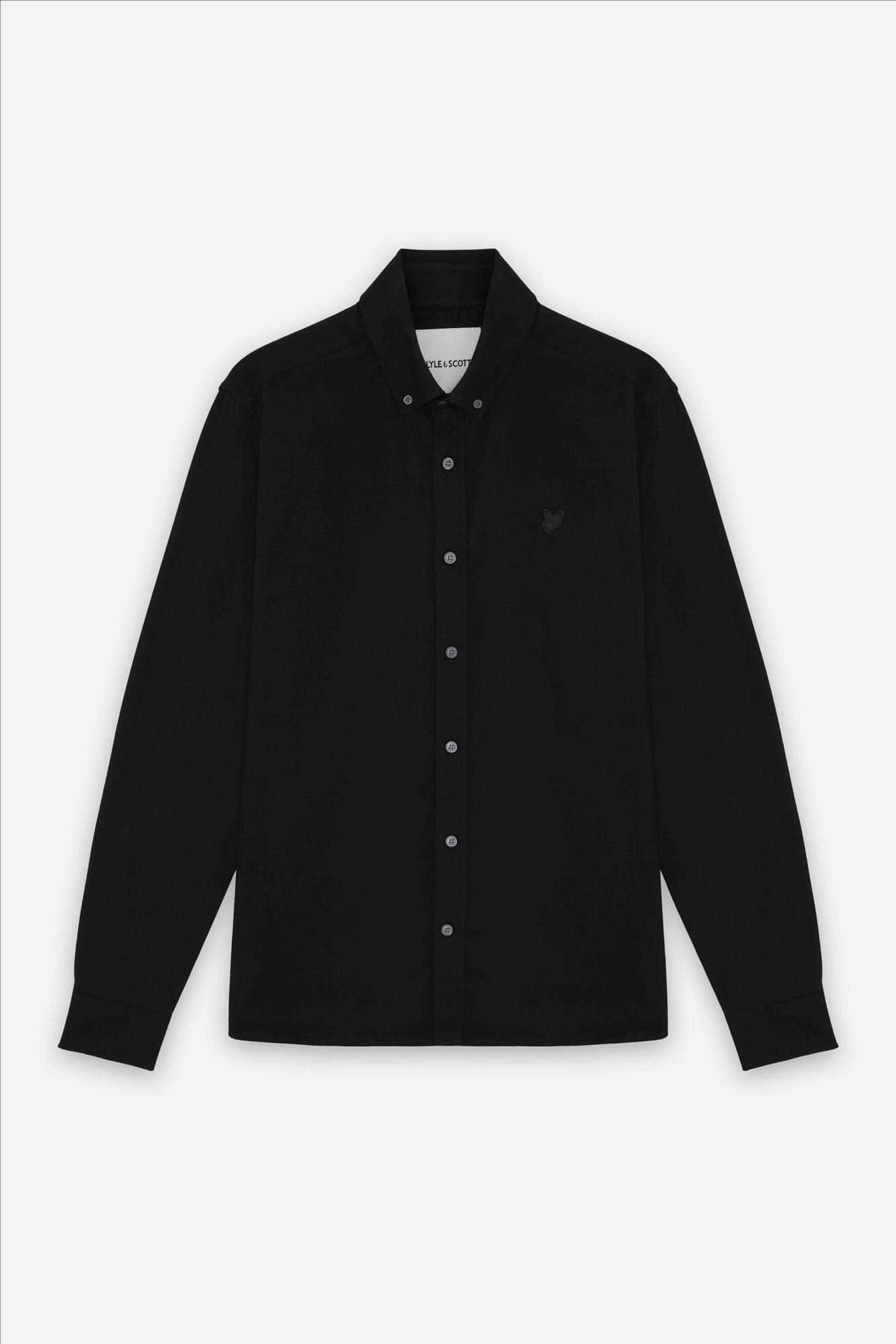 Lyle & Scott - Zwart Tonal Plain Flannel hemd