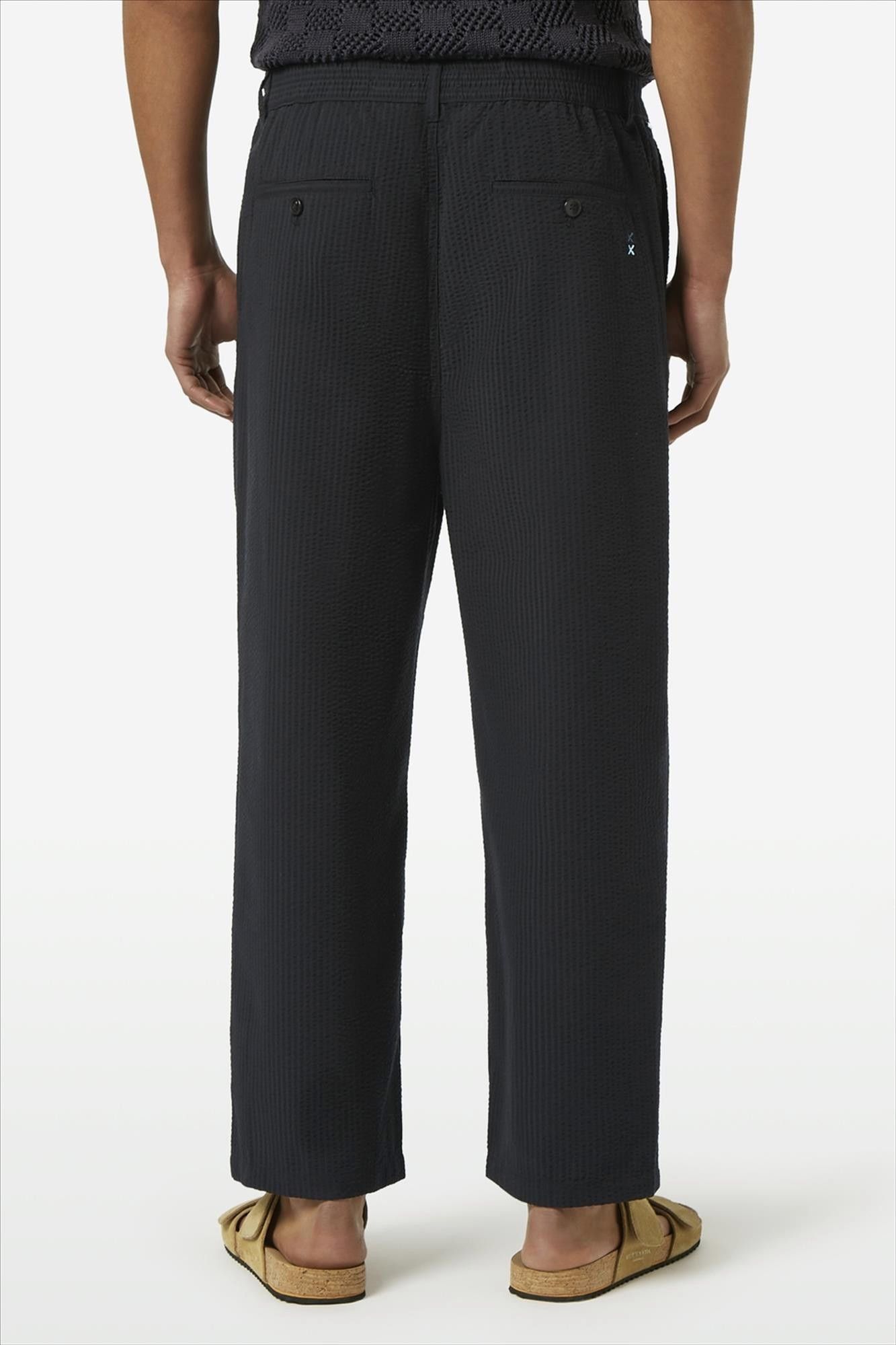 Scotch & Soda - Zwarte Seersucker Relaxed broek