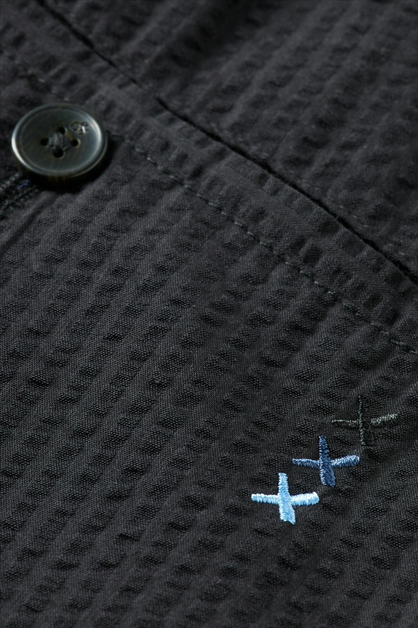 Scotch & Soda - Zwarte Seersucker Relaxed broek