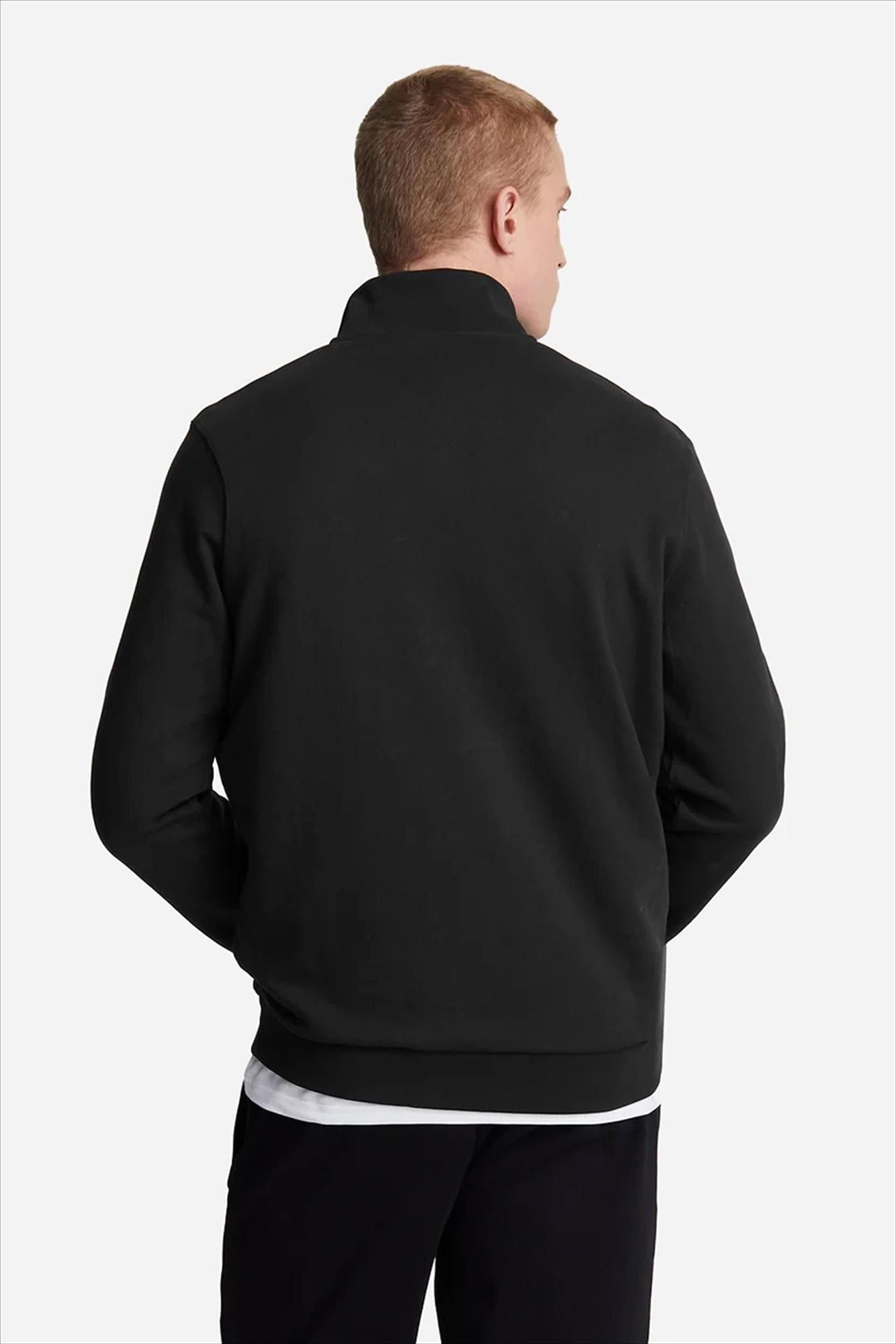 Lyle & Scott - Zwarte Loopback Quarter Zip sweater