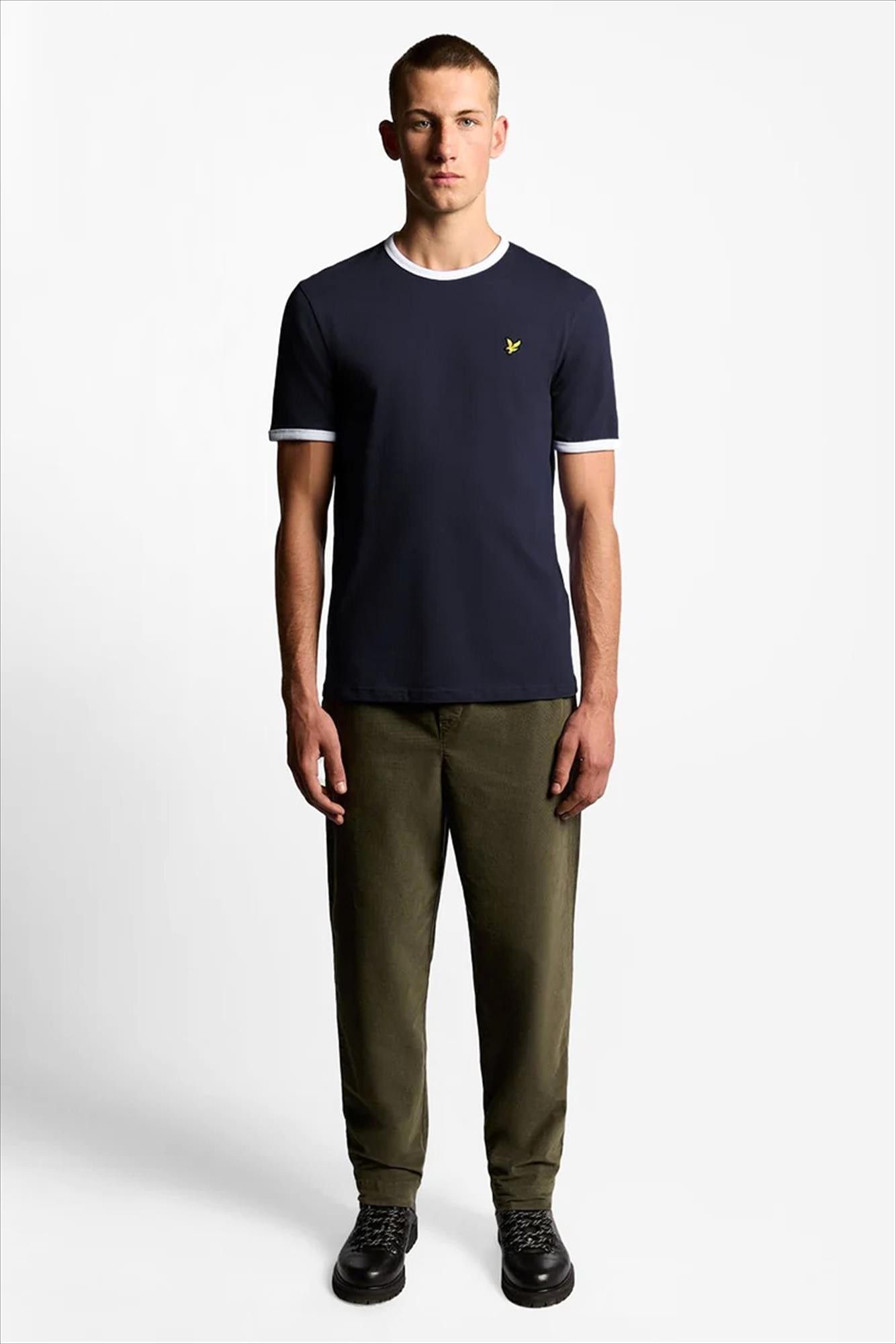 Lyle & Scott - Donkerblauwe Ringer T-shirt