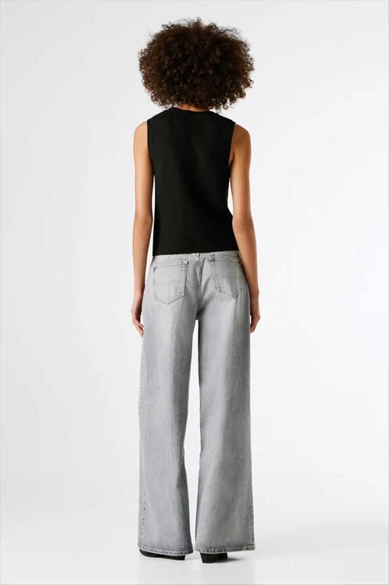 Pepe Jeans London - Grijze Jaimy loose wide jeans