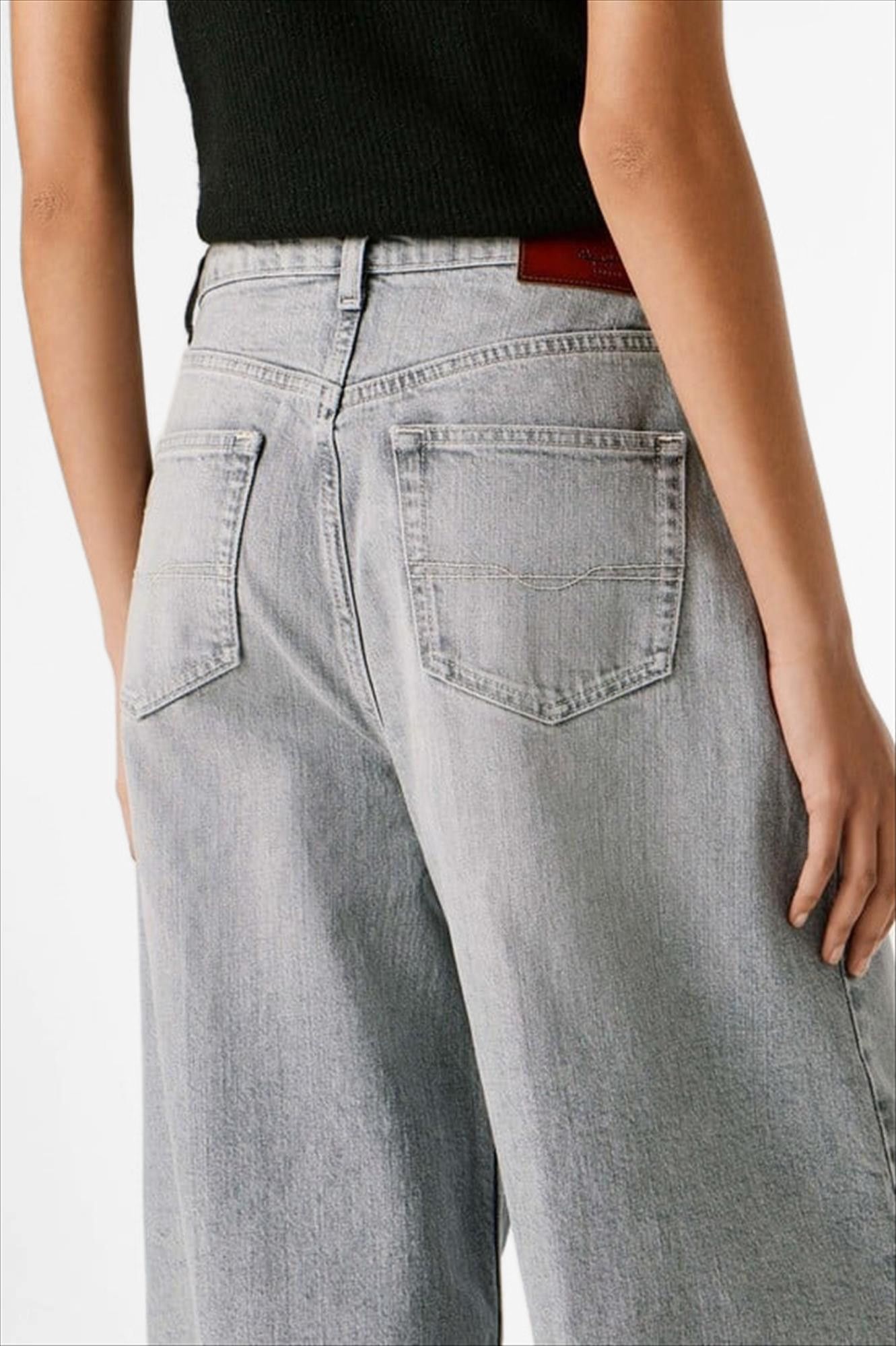 Pepe Jeans London - Grijze Jaimy loose wide jeans