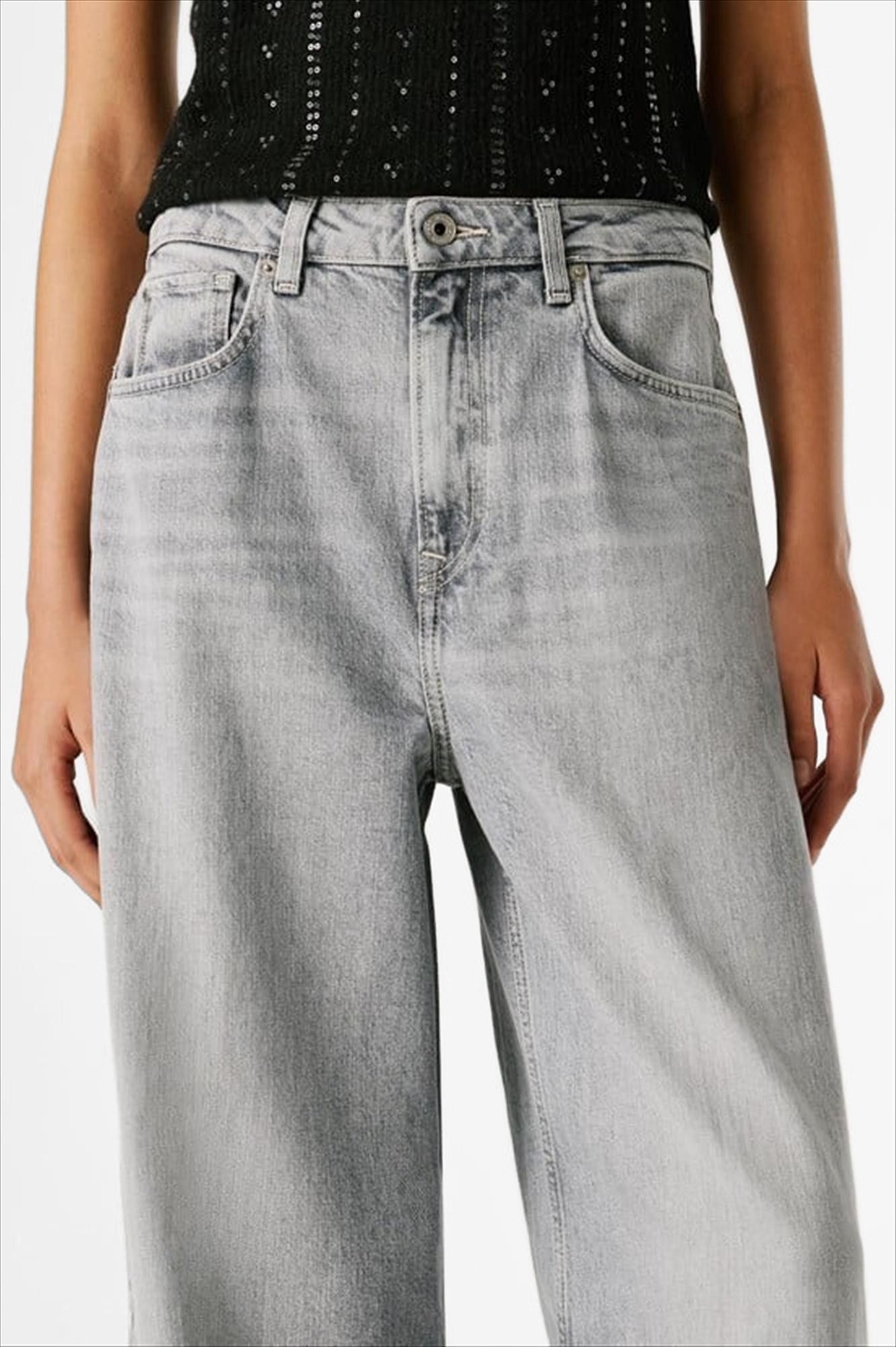 Pepe Jeans London - Grijze Jaimy loose wide jeans