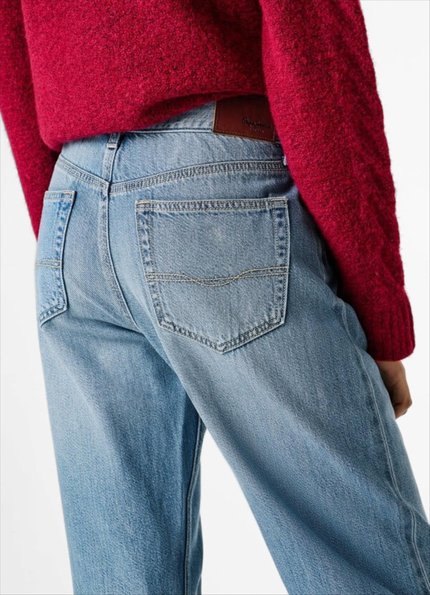Pepe Jeans London - Blauwe Authentic Sky Nicky loose jeans