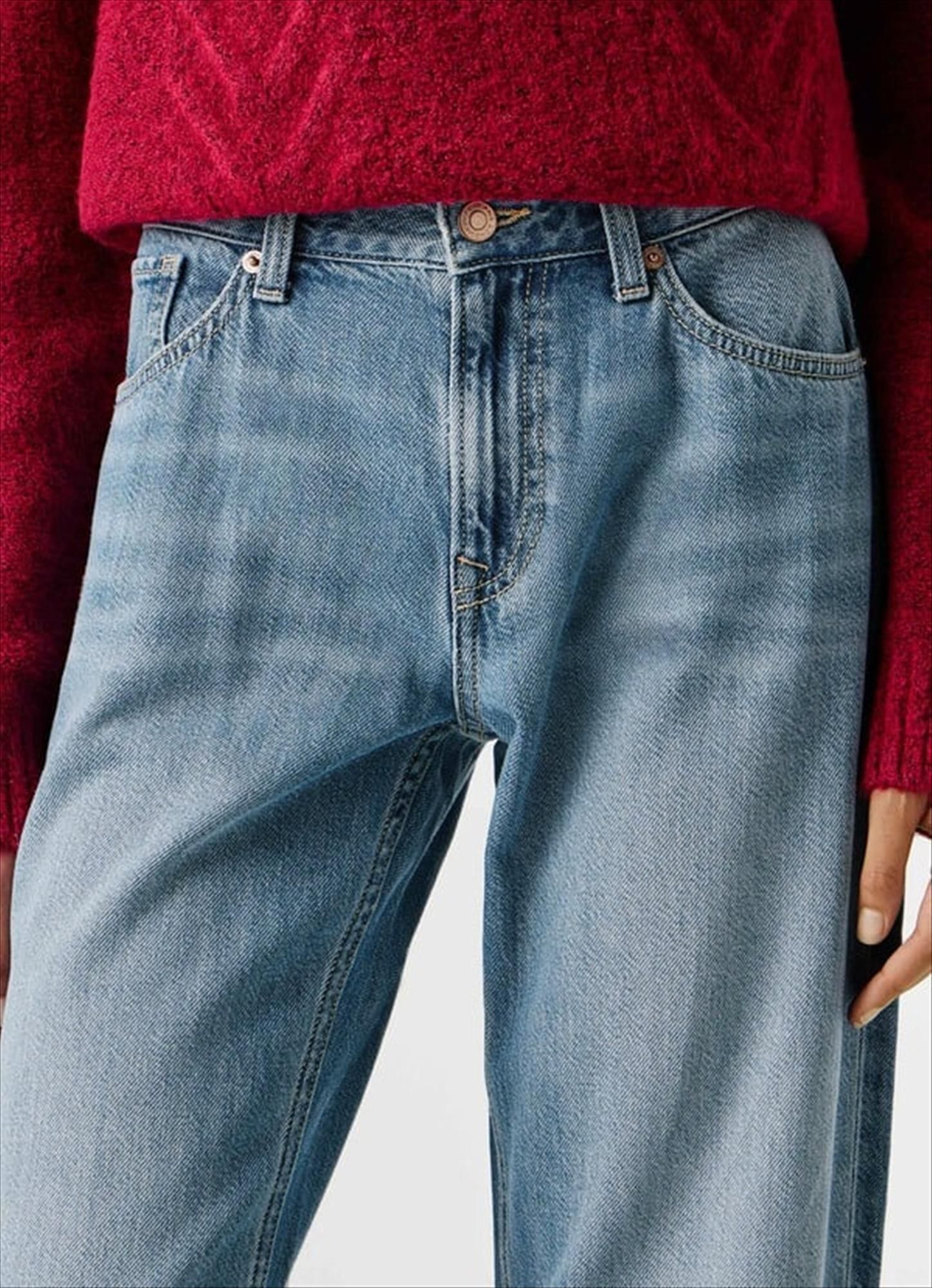 Pepe Jeans London - Blauwe Authentic Sky Nicky loose jeans