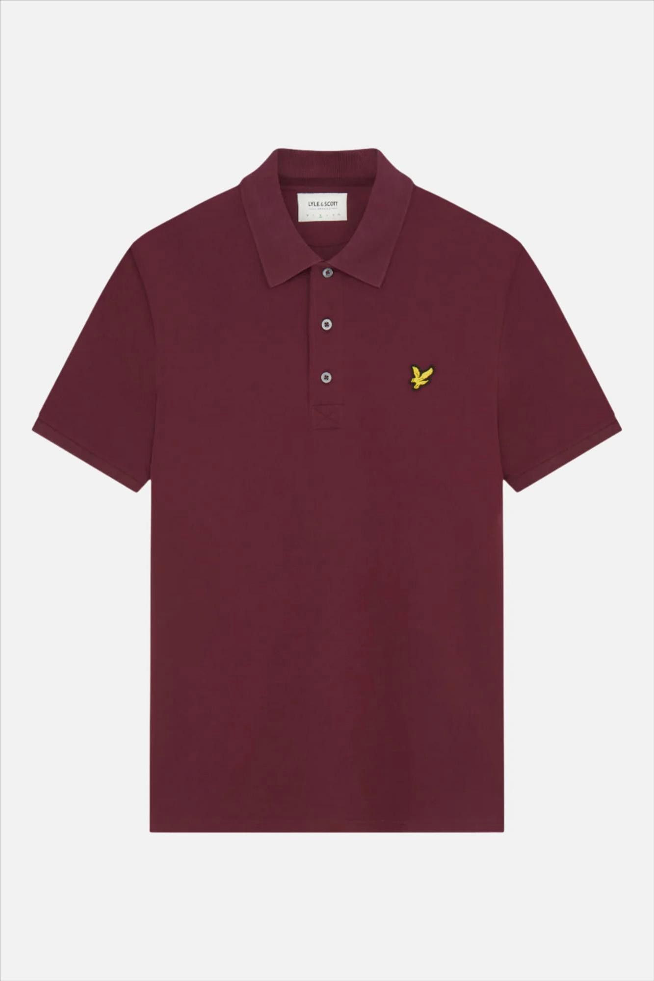 Lyle & Scott - Donkerbordeaux Plain polo