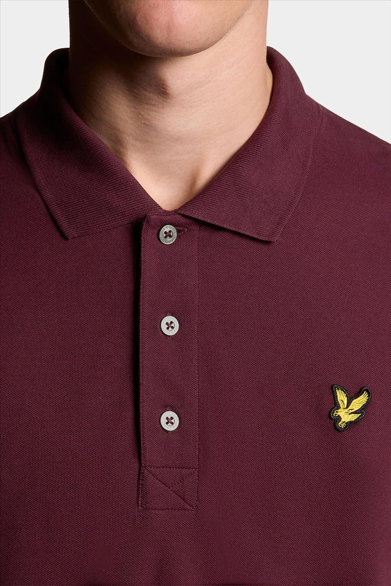 Lyle & Scott - Donkerbordeaux Plain polo
