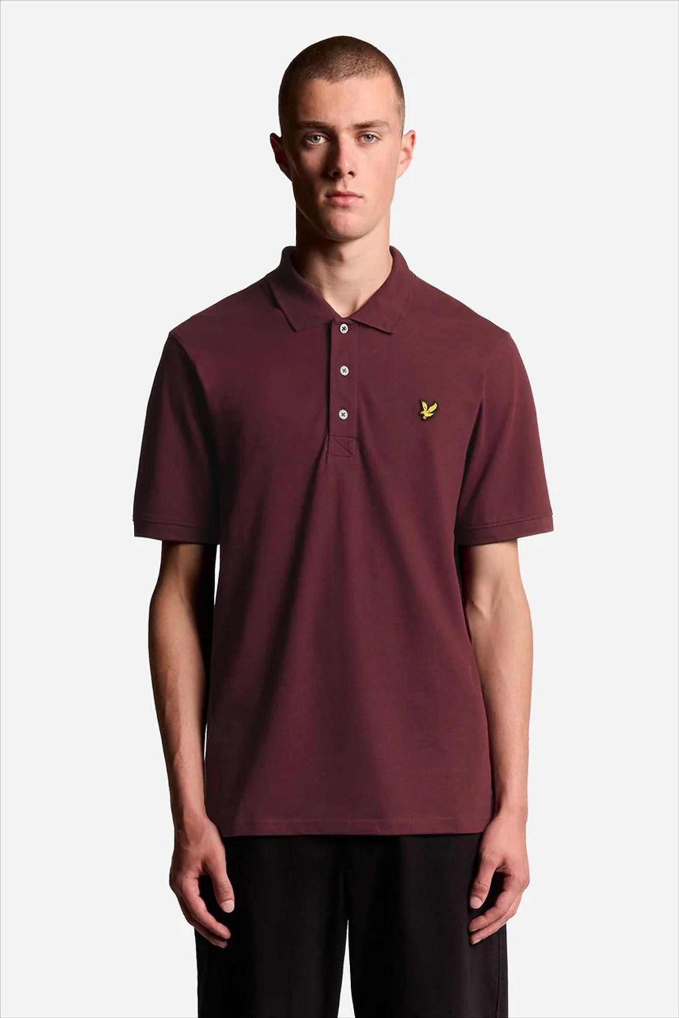 Lyle & Scott - Donkerbordeaux Plain polo