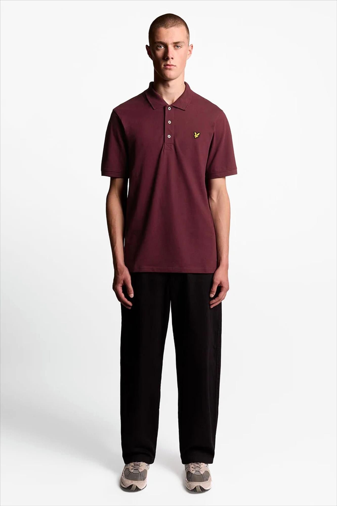 Lyle & Scott - Donkerbordeaux Plain polo