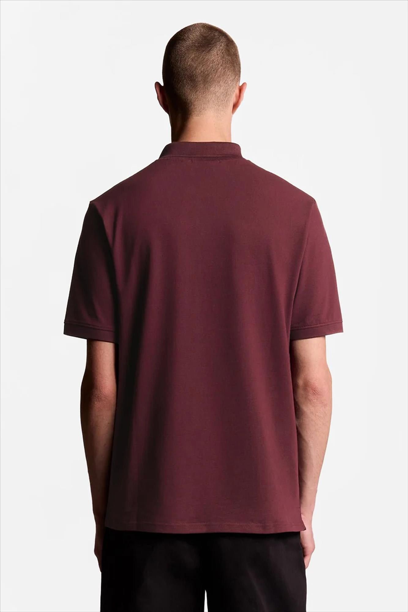 Lyle & Scott - Donkerbordeaux Plain polo