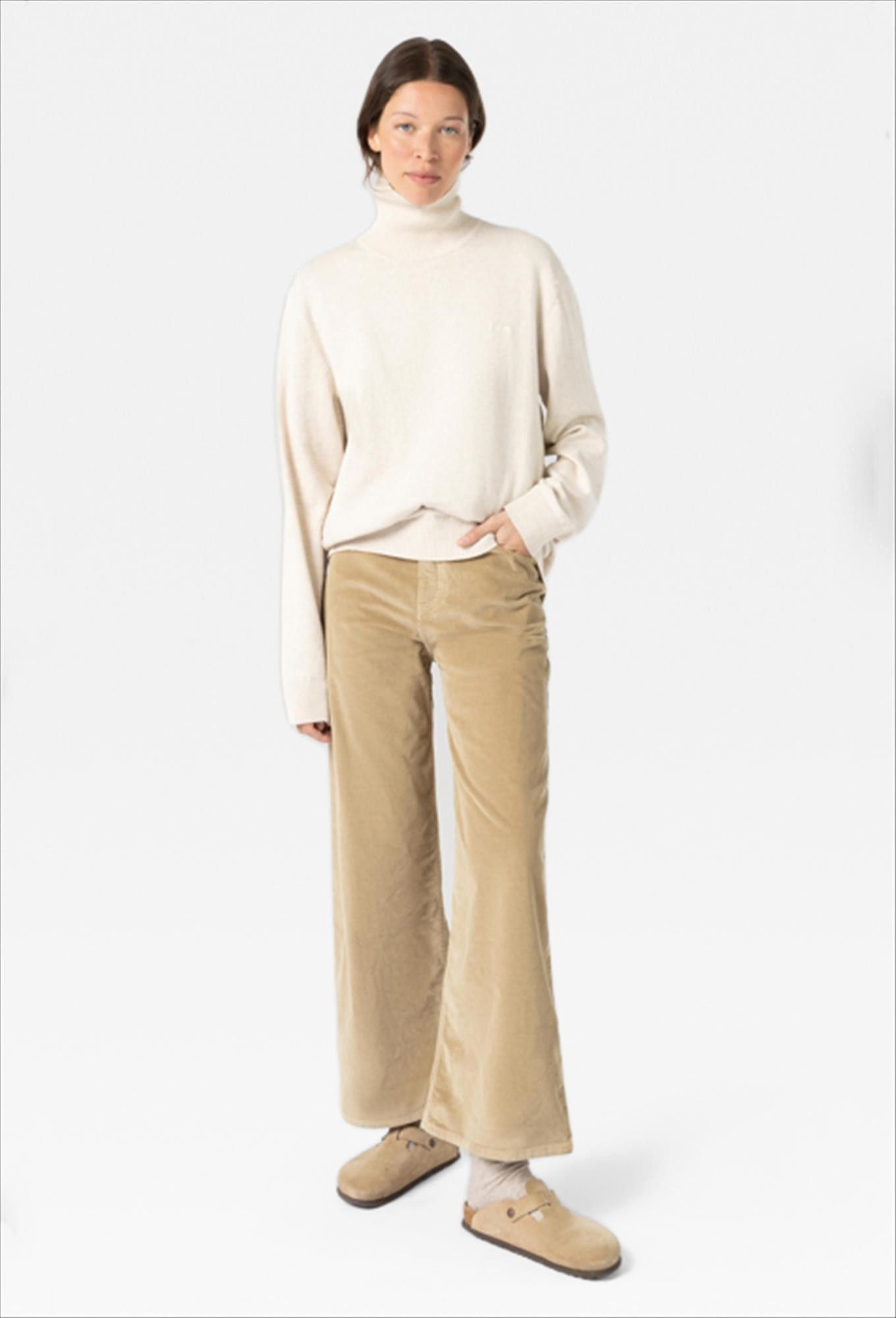 Lee Cooper - Beige Glamour Cordis wide broek