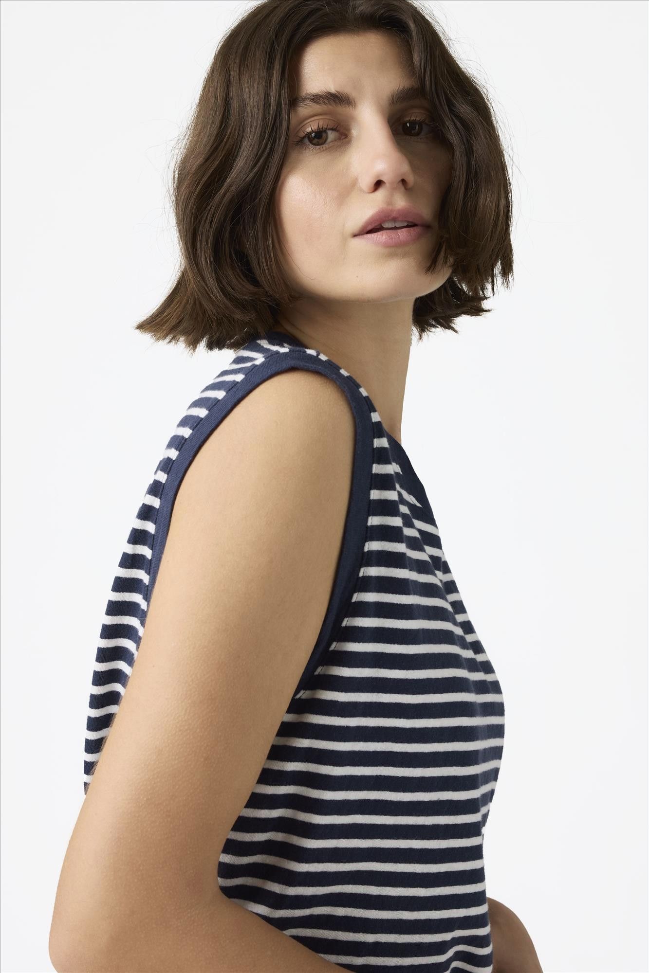 Levi's - Donkerblauw-Witte Boxy tanktop