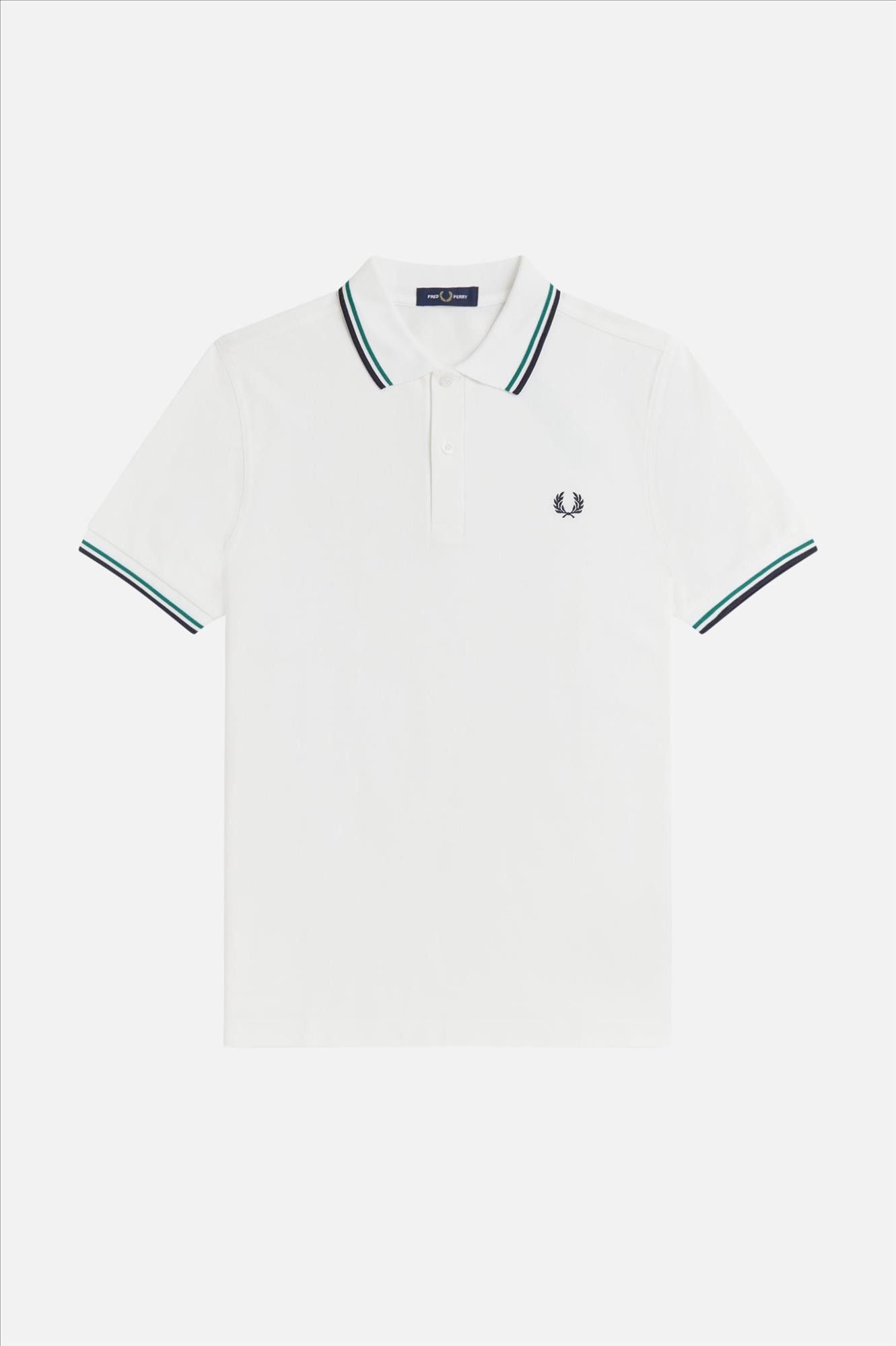Fred Perry - Wit-Donkerblauwe Twin Tipped polo