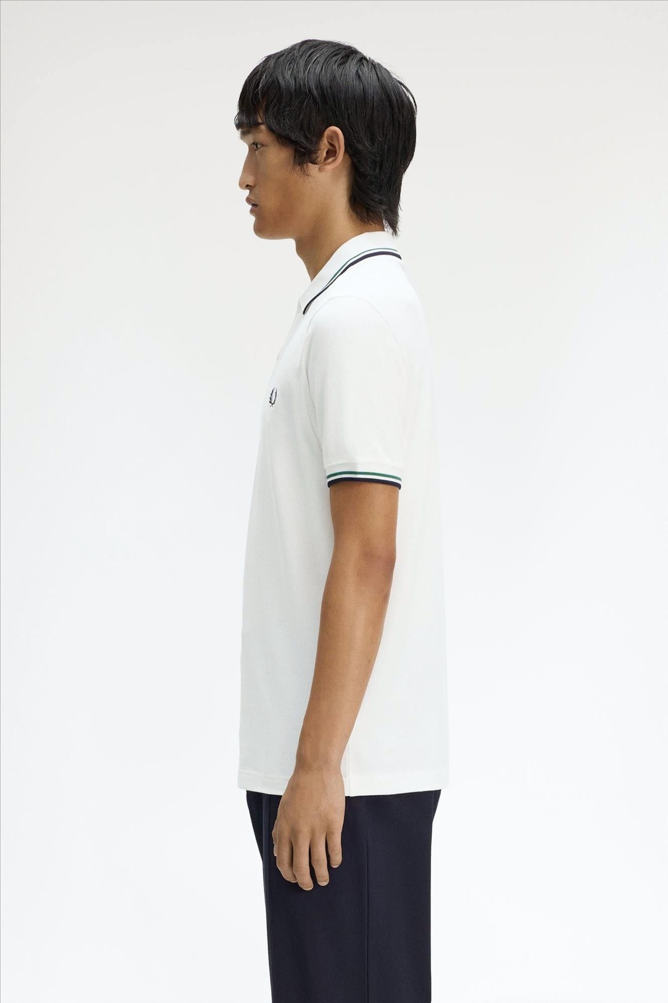 Fred Perry - Wit-Donkerblauwe Twin Tipped polo