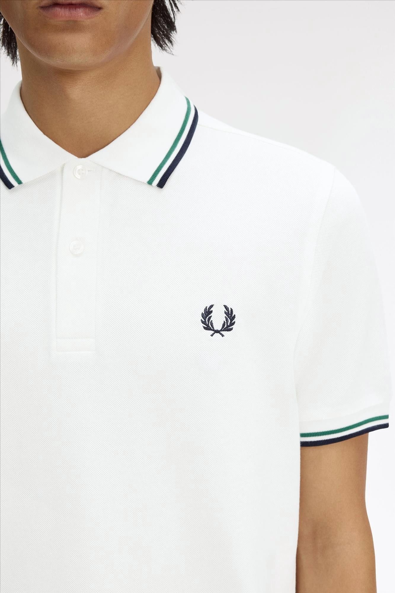 Fred Perry - Wit-Donkerblauwe Twin Tipped polo