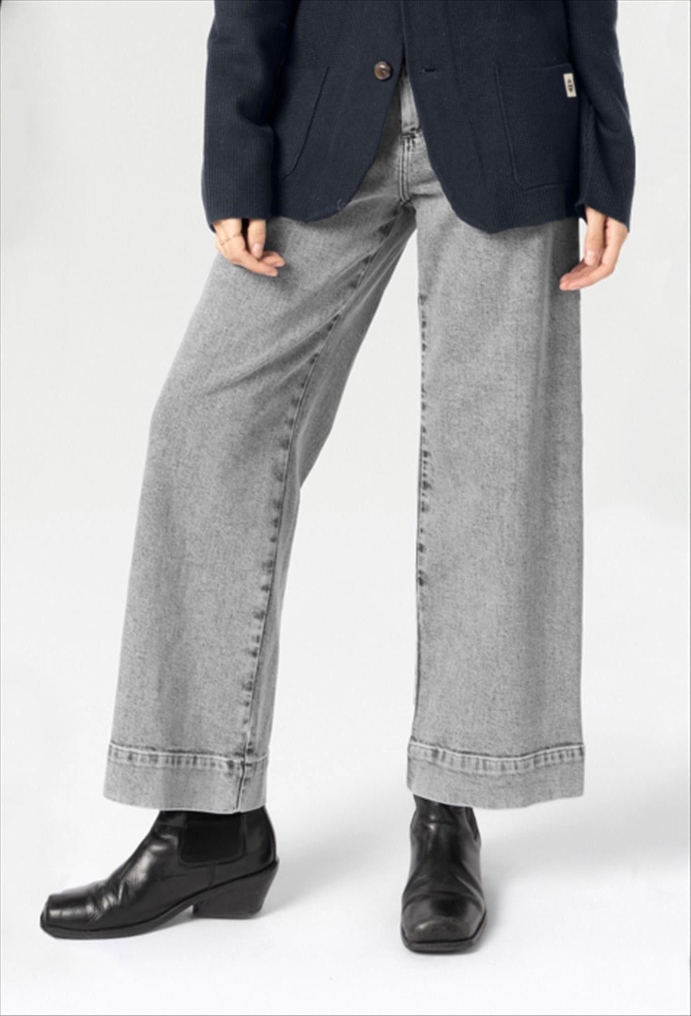 Lee Cooper - Grijze Kelly wide jeans