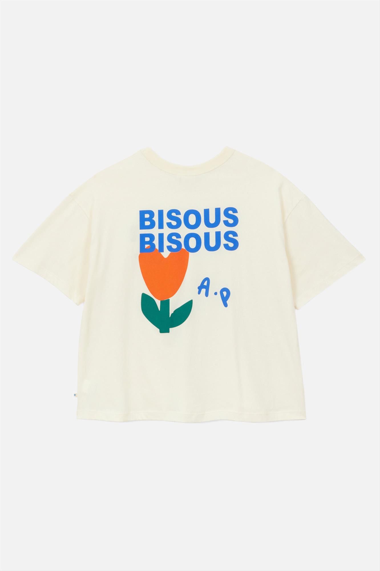 arsene & les pipelettes - Ecru Bisous Bisous T-shirt