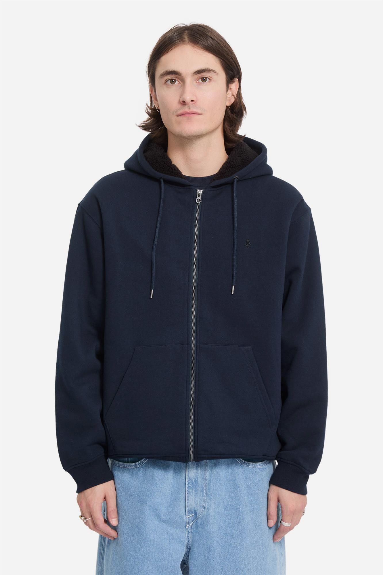 Volcom - Donkerblauwe Single Stone Zip hoodie