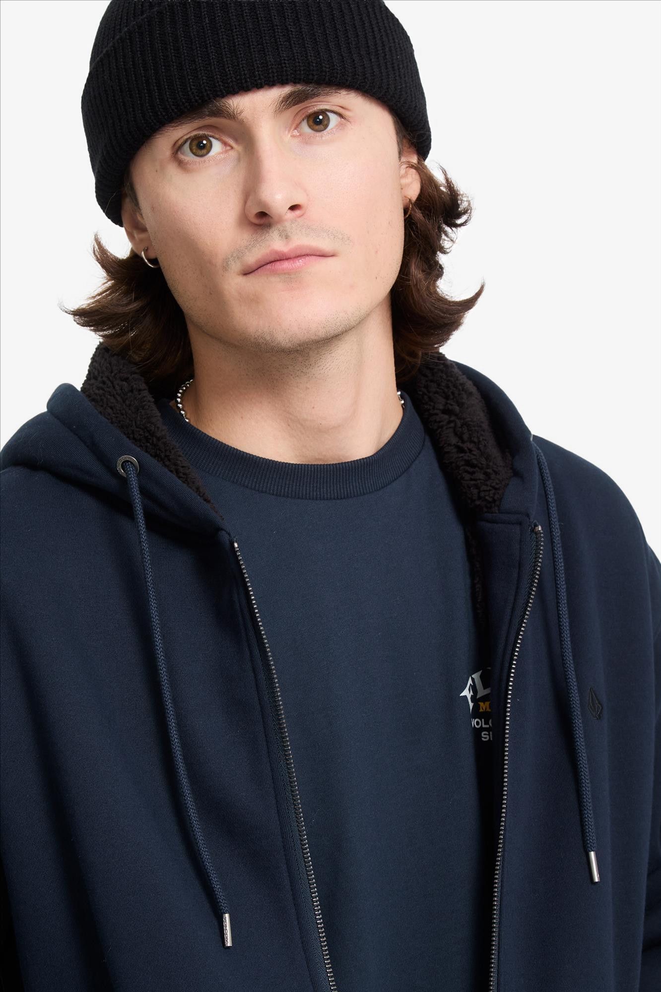 Volcom - Donkerblauwe Single Stone Zip hoodie