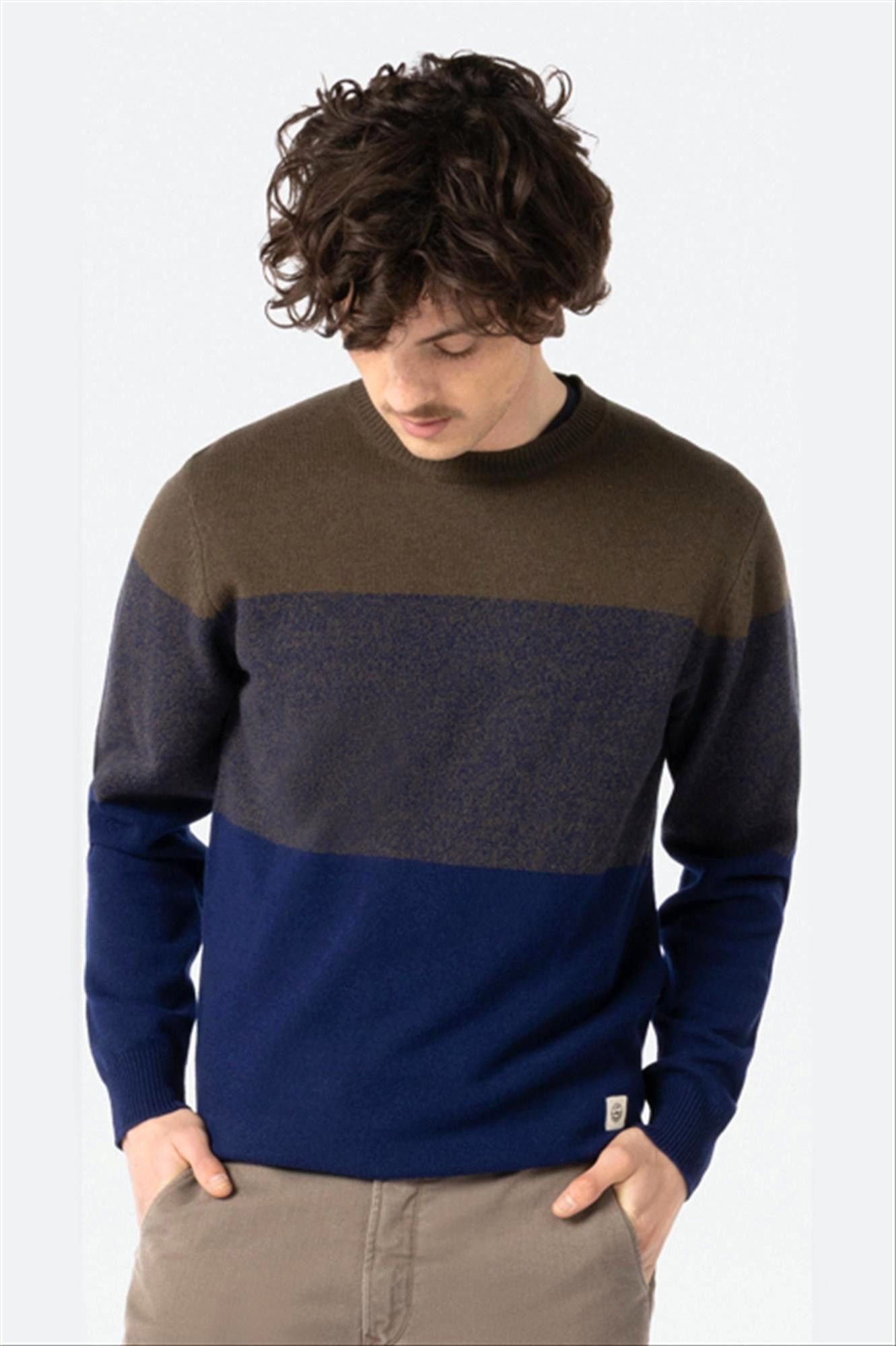 Lee Cooper - Kaki-Donkerblauwe Jeremy trui
